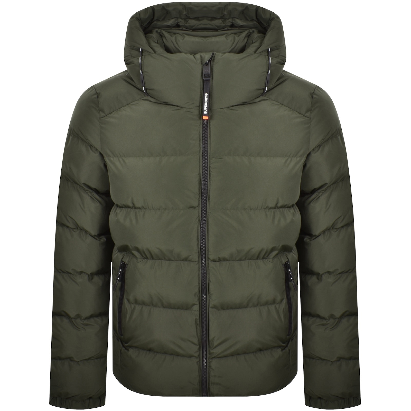 Superdry Hooded Sports Puffer Jacket Green In Green