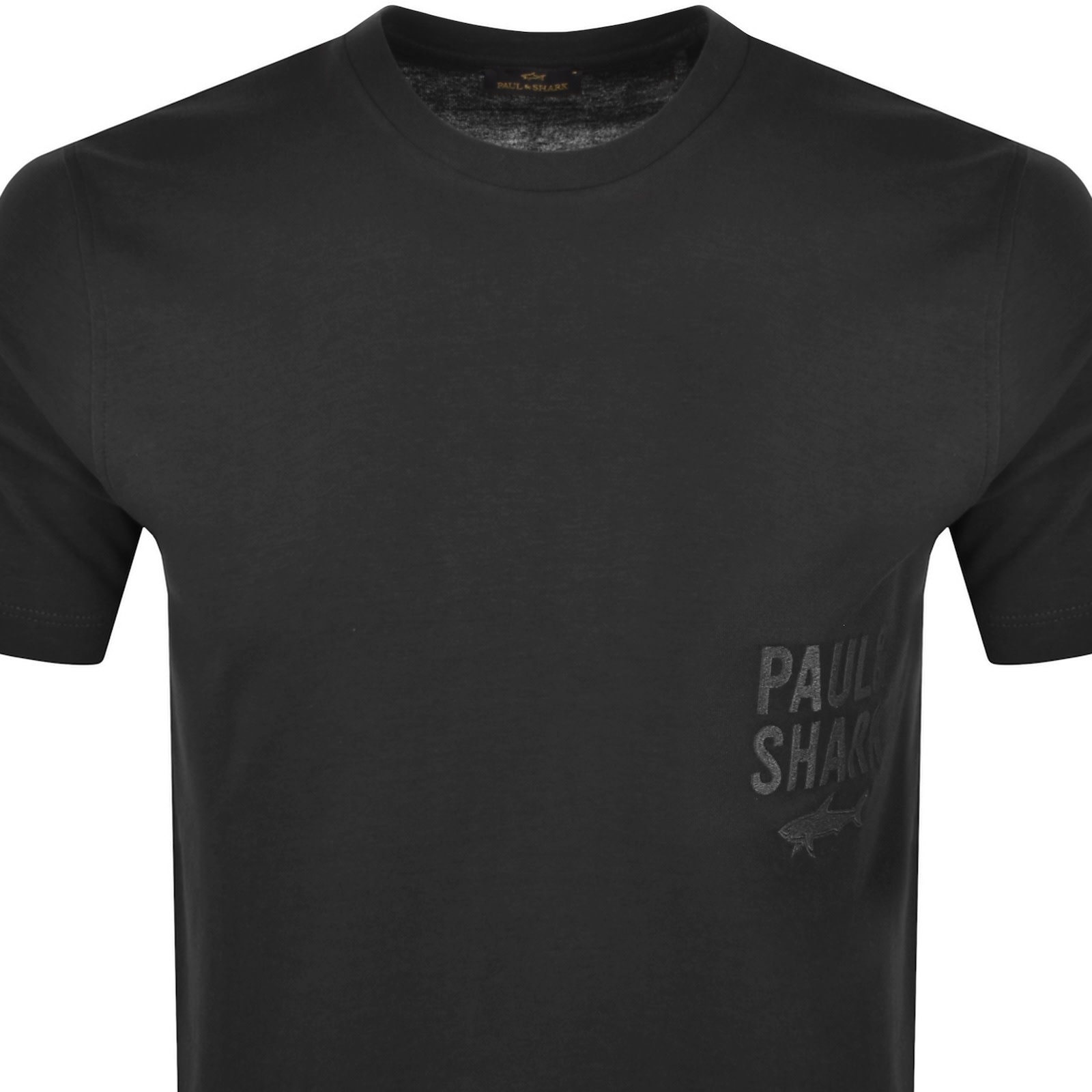 Paul & Shark Paul And Shark Embroidered Logo T Shirt Black In Black