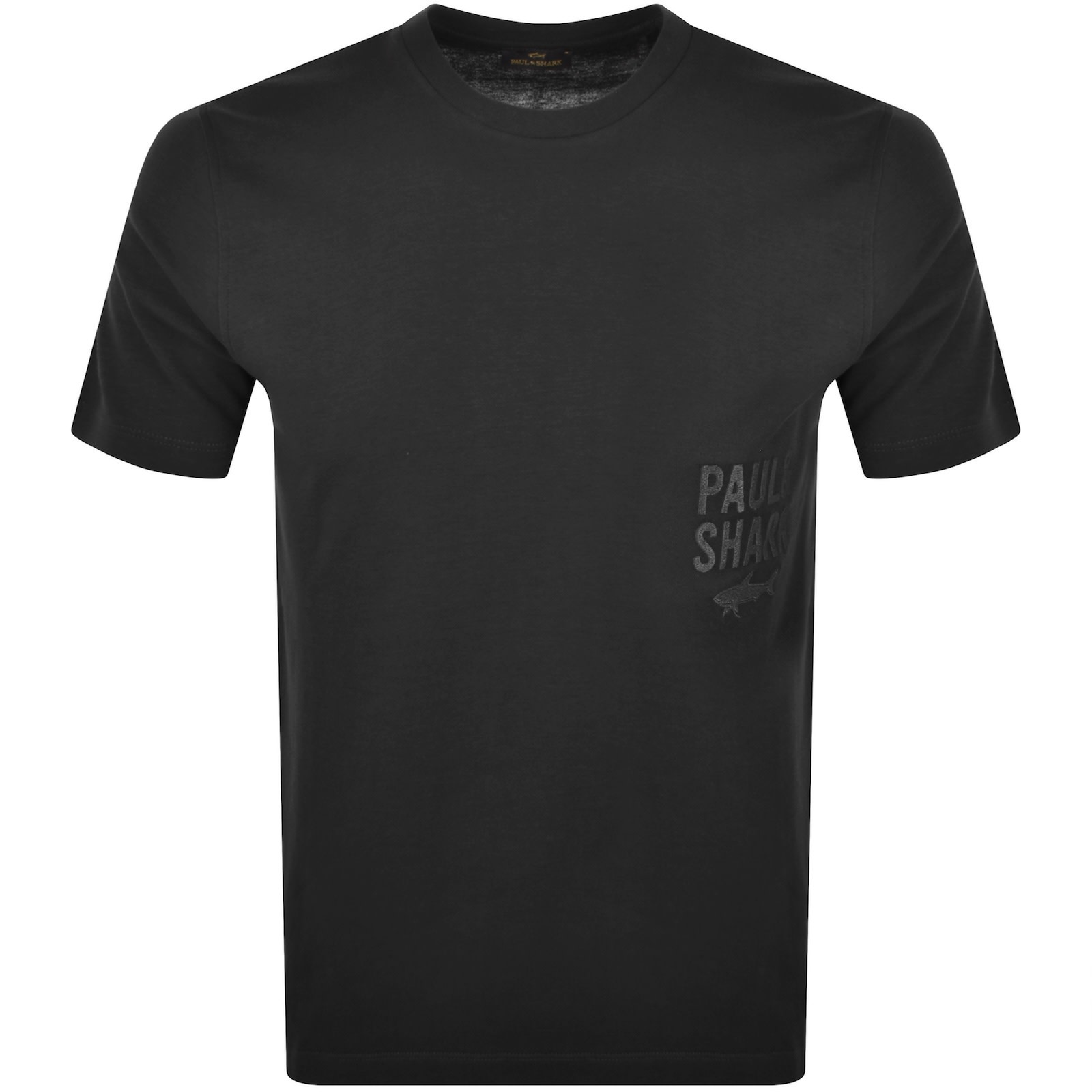 Paul & Shark Paul And Shark Embroidered Logo T Shirt Black In Black