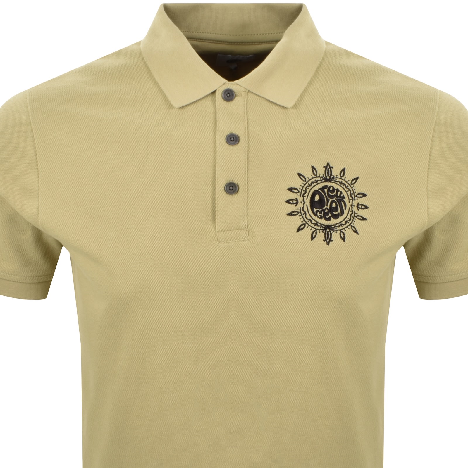 Pretty Green Parthian Motif Polo T Shirt Taupe In Neutral