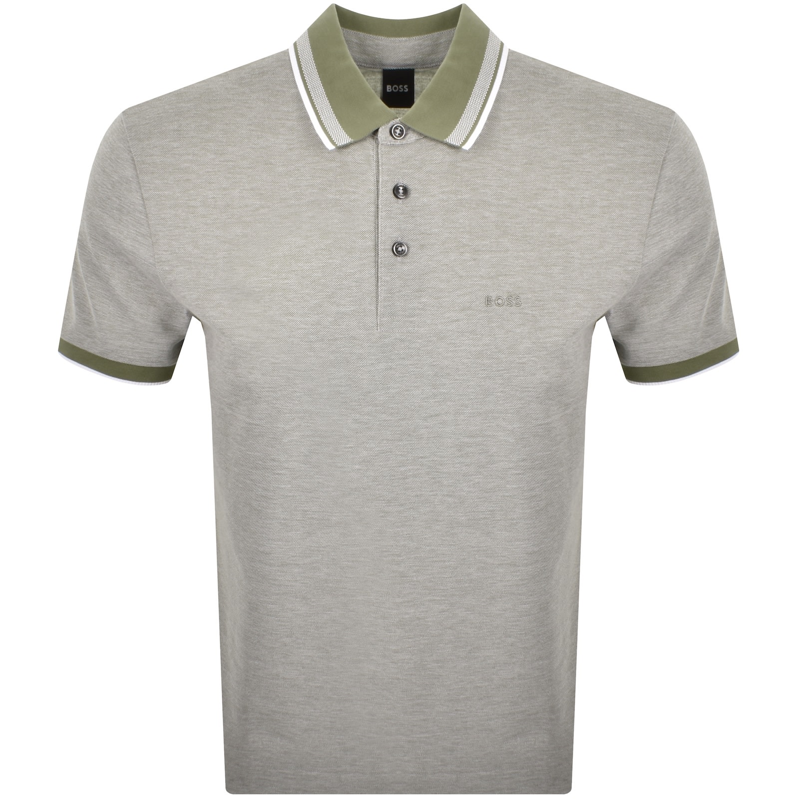 Hugo Boss Boss Prout 141 Polo T Shirt Green In Gray