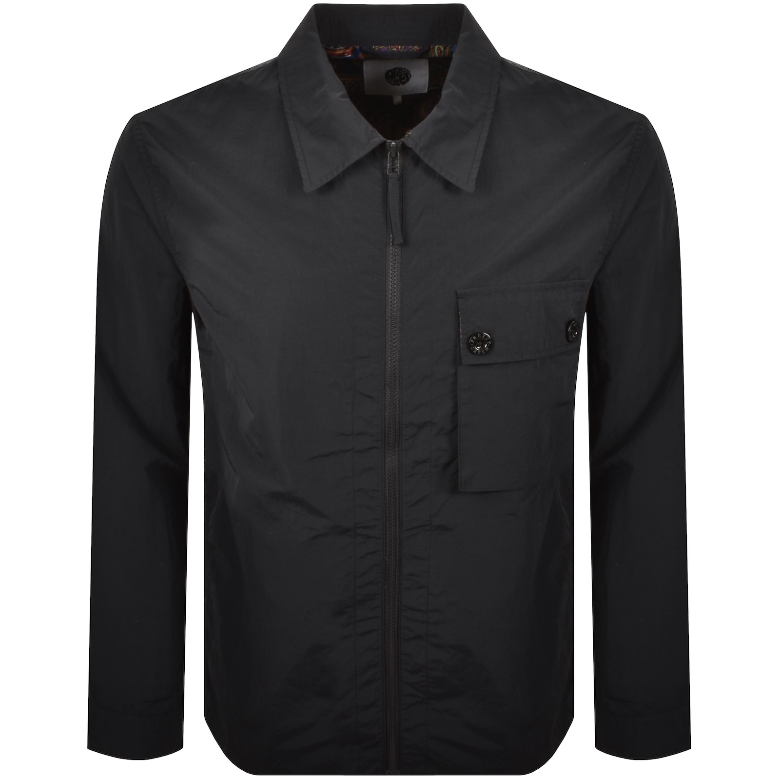 Pretty Green Pretty Black Heaton Zip Overshirt Black In Black