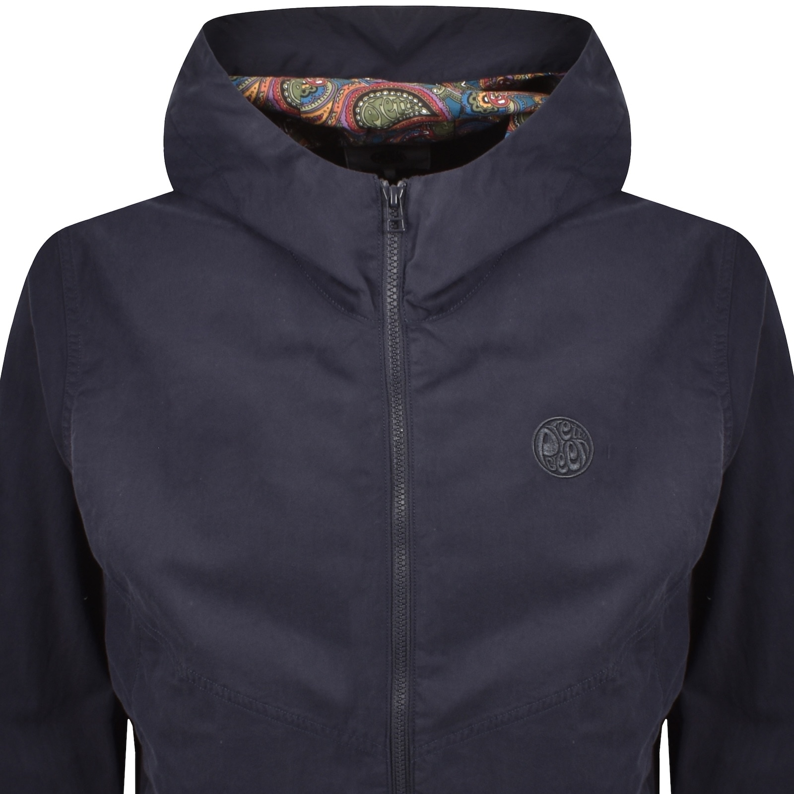 Pretty Green Feltham Hooded Jacket Navy In Gold