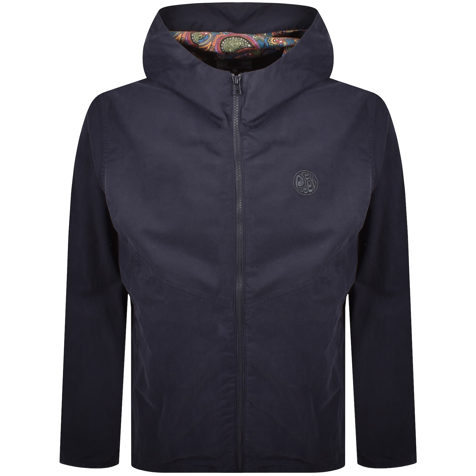 Pretty Green Feltham Hooded Jacket Navy In Gold