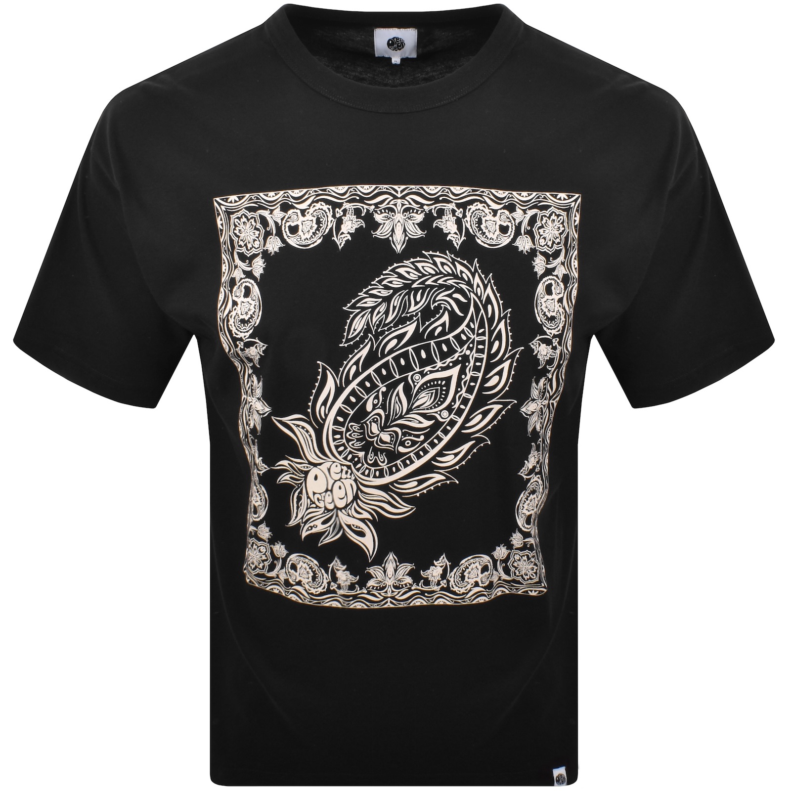 Pretty Green Parthian Print T Shirt Black In Multi