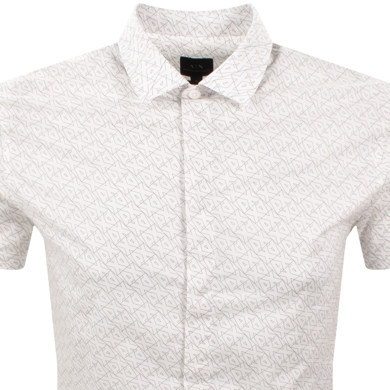 Armani Exchange Ax Pattern Shirt Off White In White
