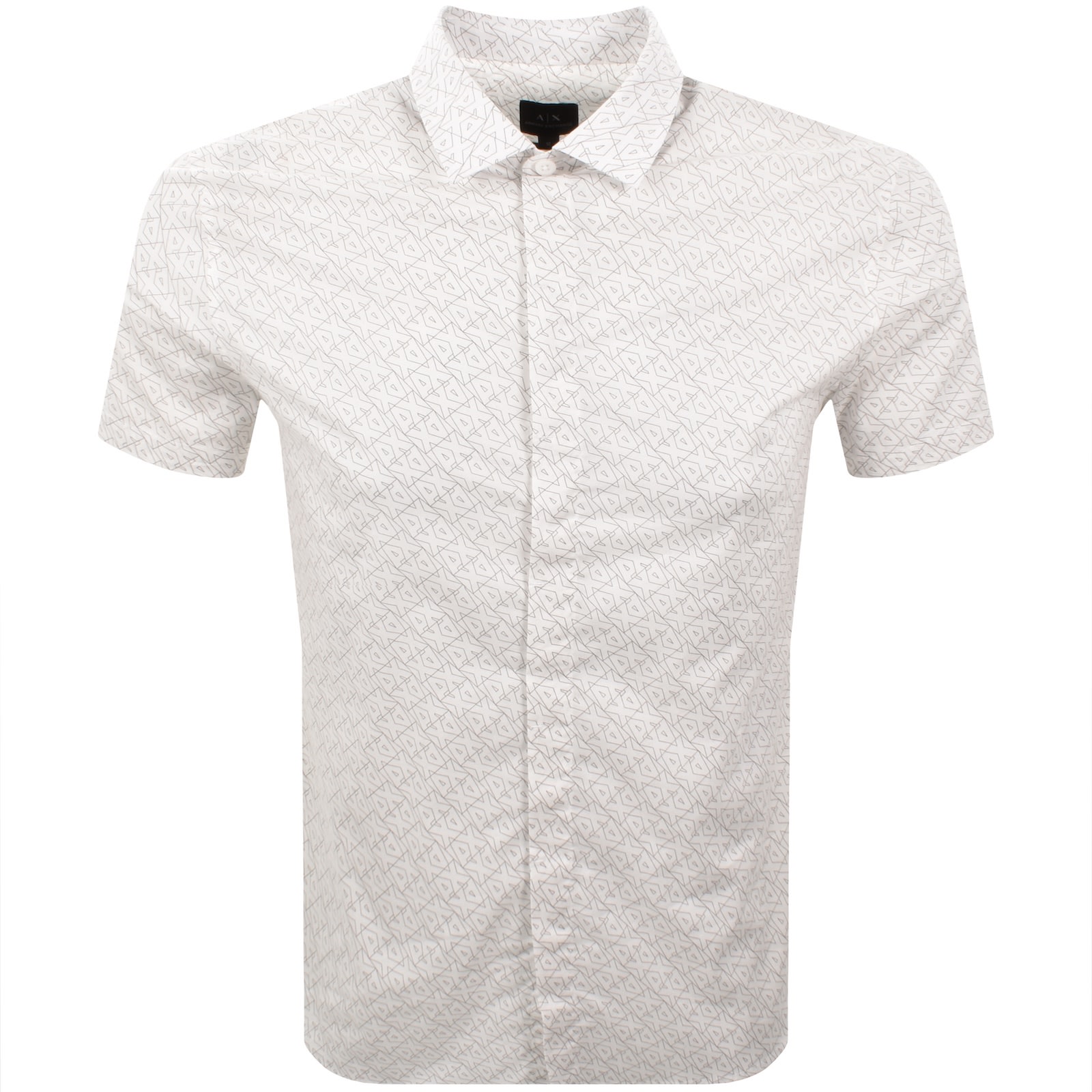 Armani Exchange Ax Pattern Shirt Off White In White