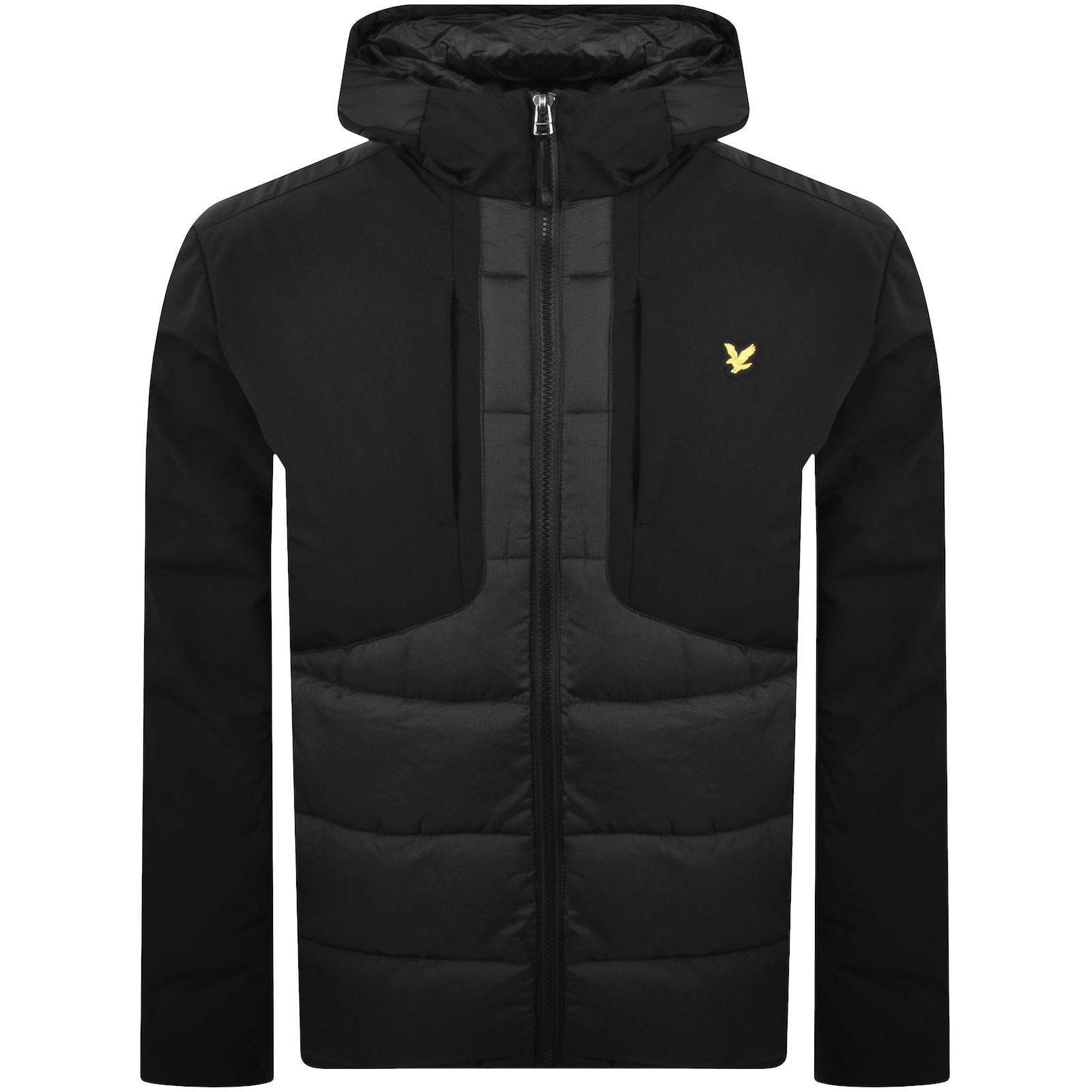 Lyle & Scott Lyle And Scott Wadded Hybrid Jacket Black In Black