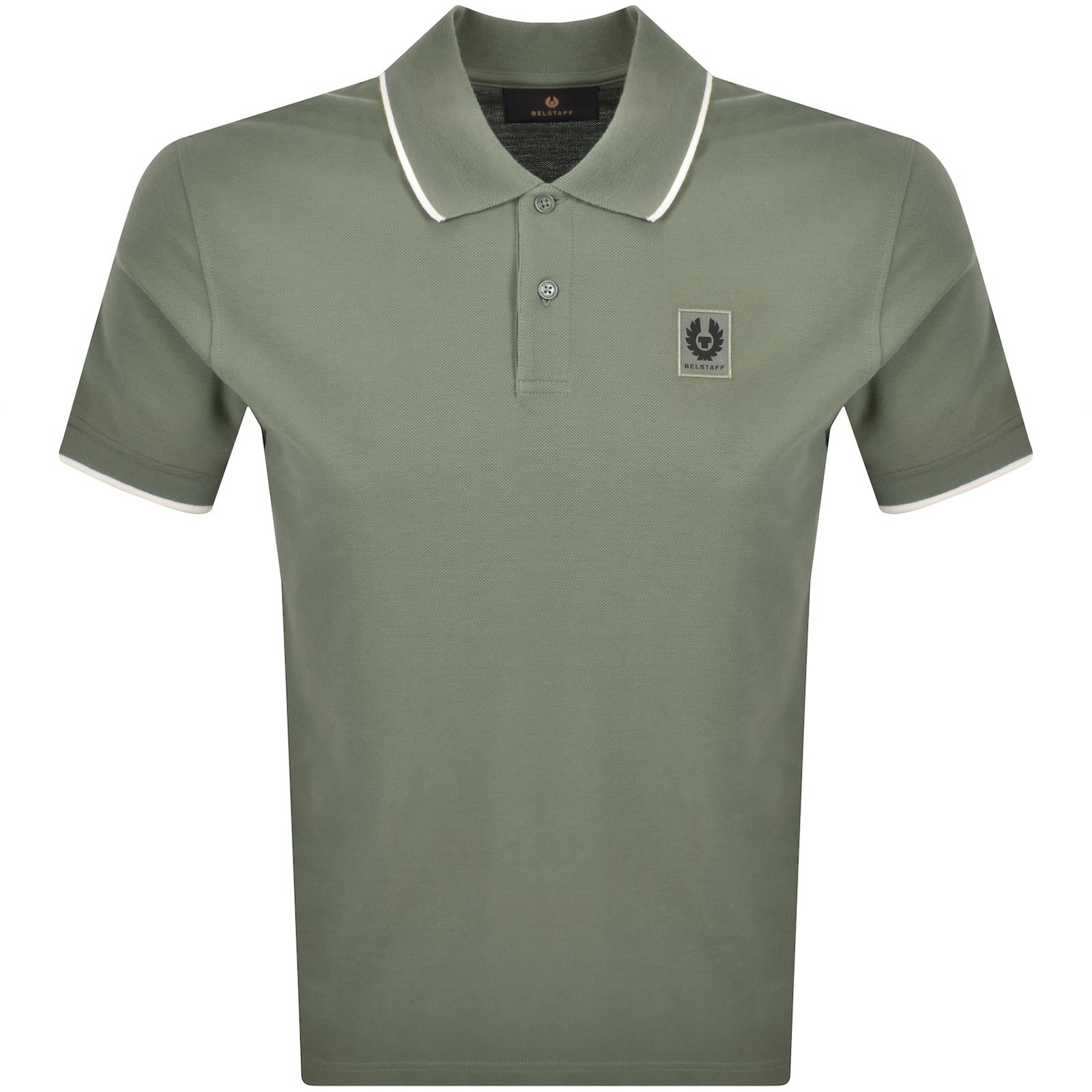 Belstaff Tipped Polo T Shirt Green In Green