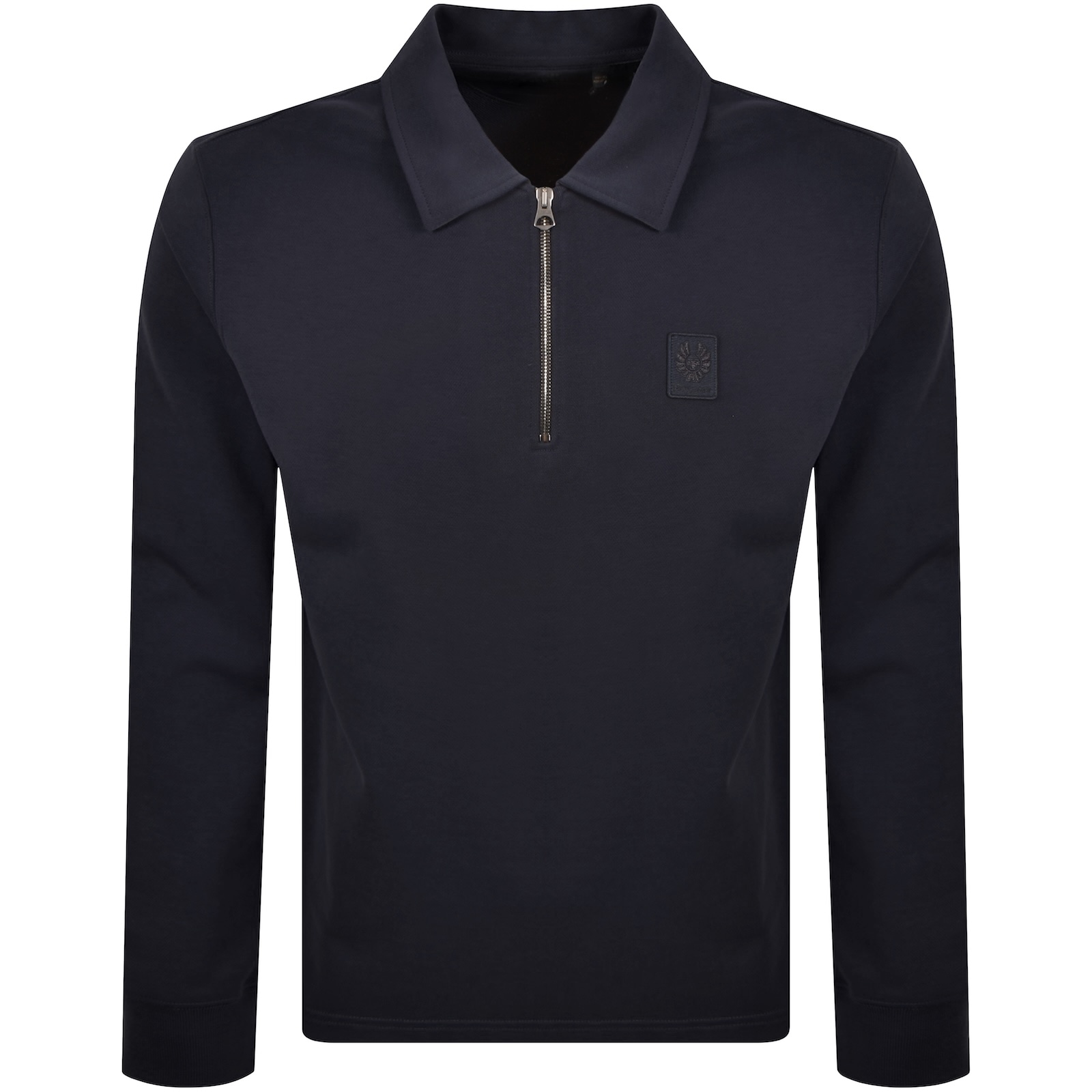 Belstaff Curator Collared Sweatshirt Navy In Blue