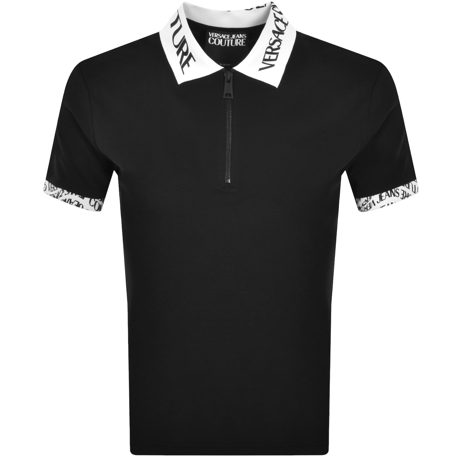 Versace Jeans Couture Liquify Polo T Shirt Black In Black