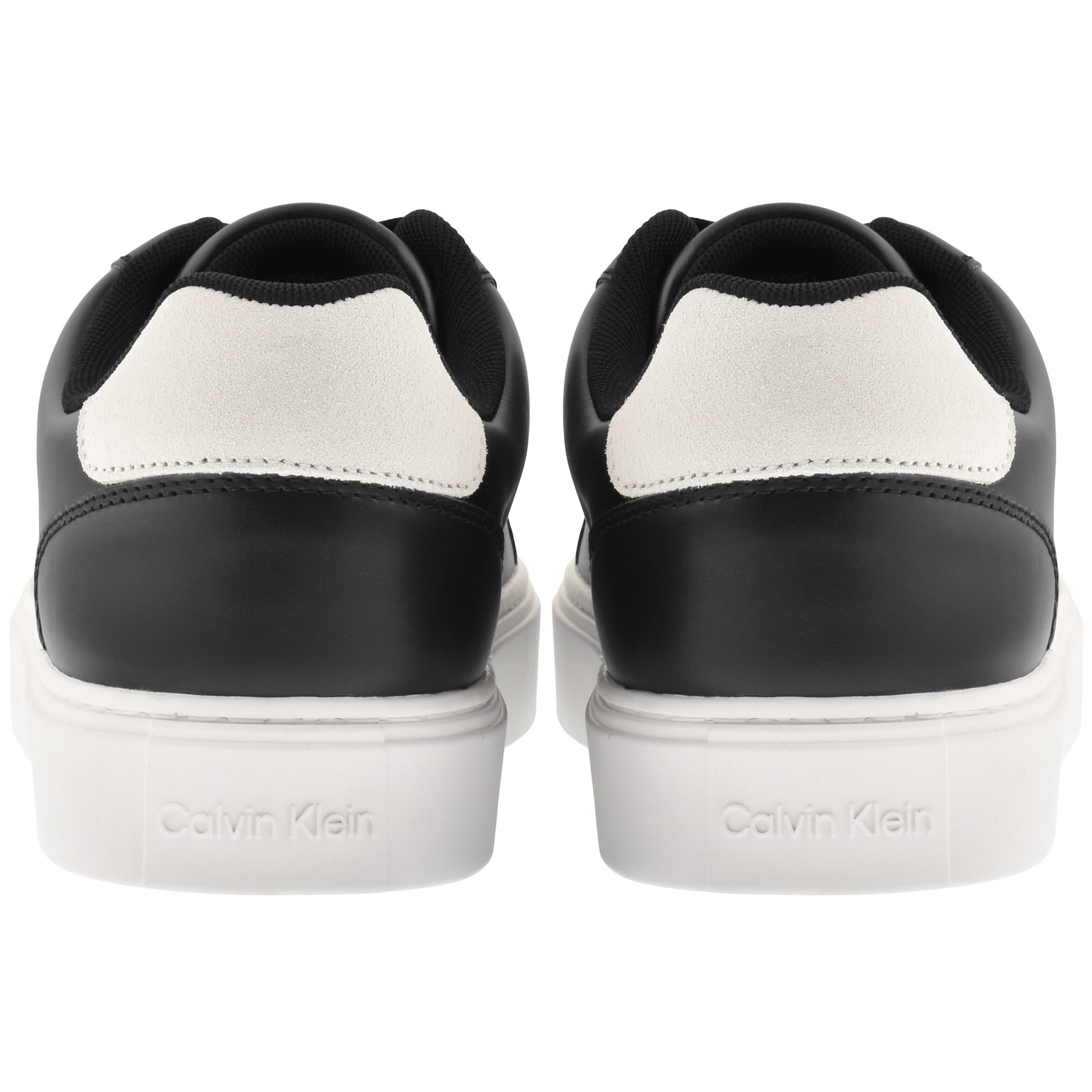 Calvin Klein Sleek Black Lace-up Sports Sneakers In Black