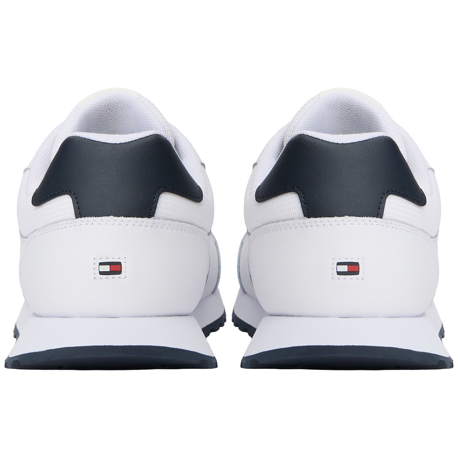 Tommy Hilfiger Lightweight Leather Flag Trainers White In White