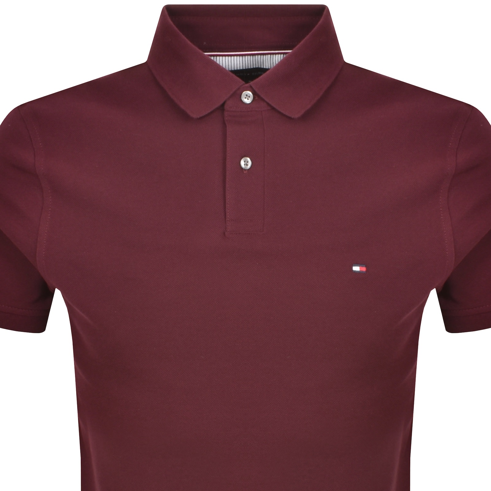 Tommy Hilfiger Short Sleeved Polo Burgundy In Red