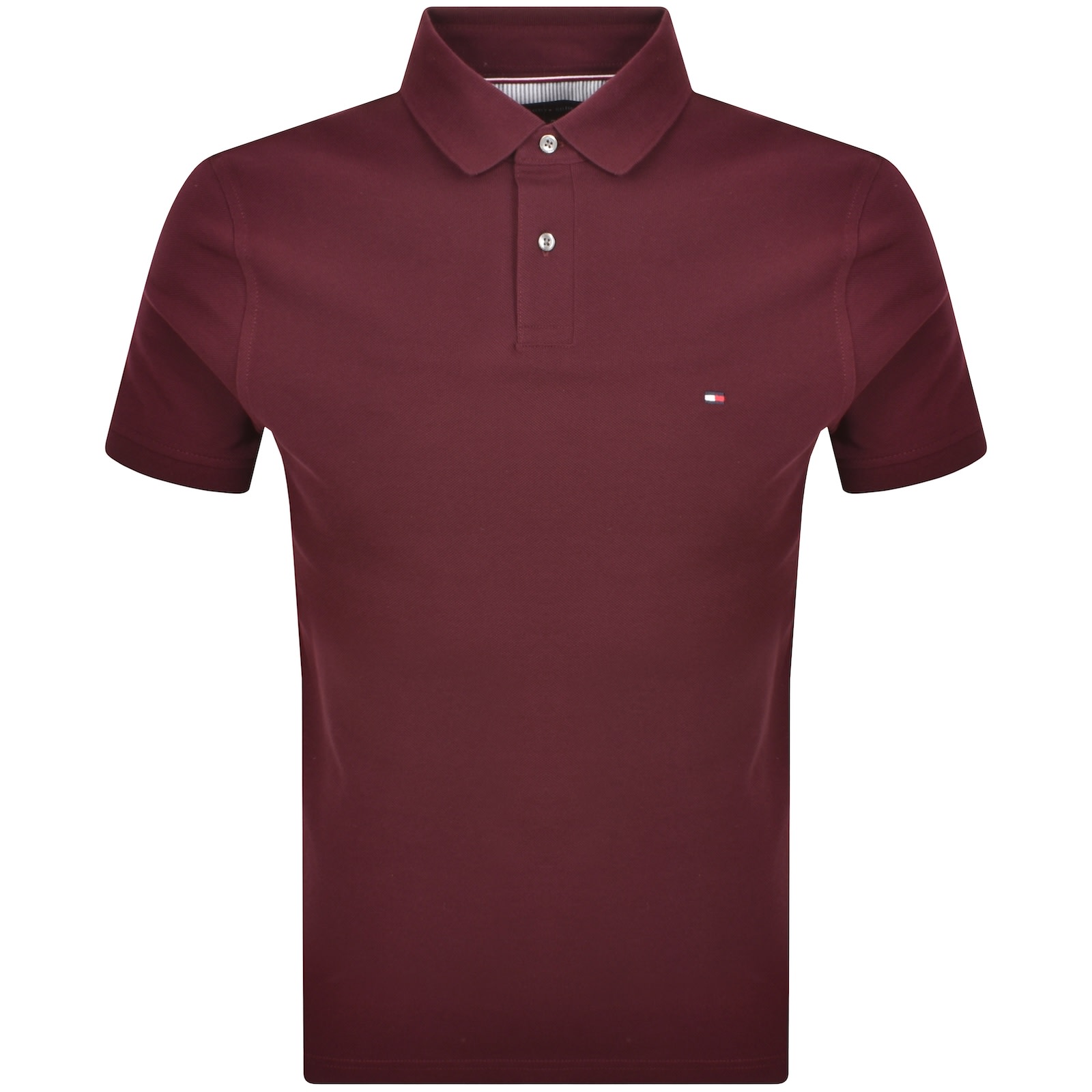Tommy Hilfiger Short Sleeved Polo Burgundy In Red