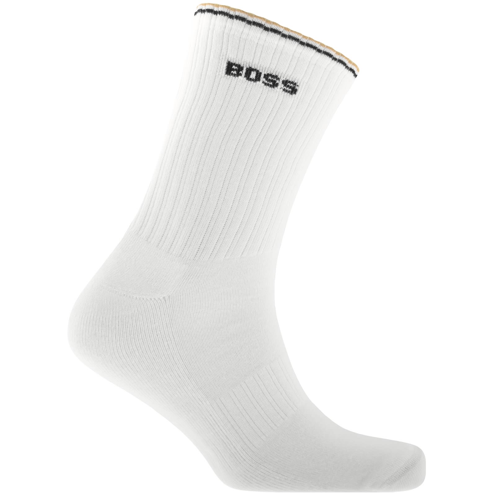 Hugo Boss Boss 3 Pack Quarter Length Rib Socks White In White