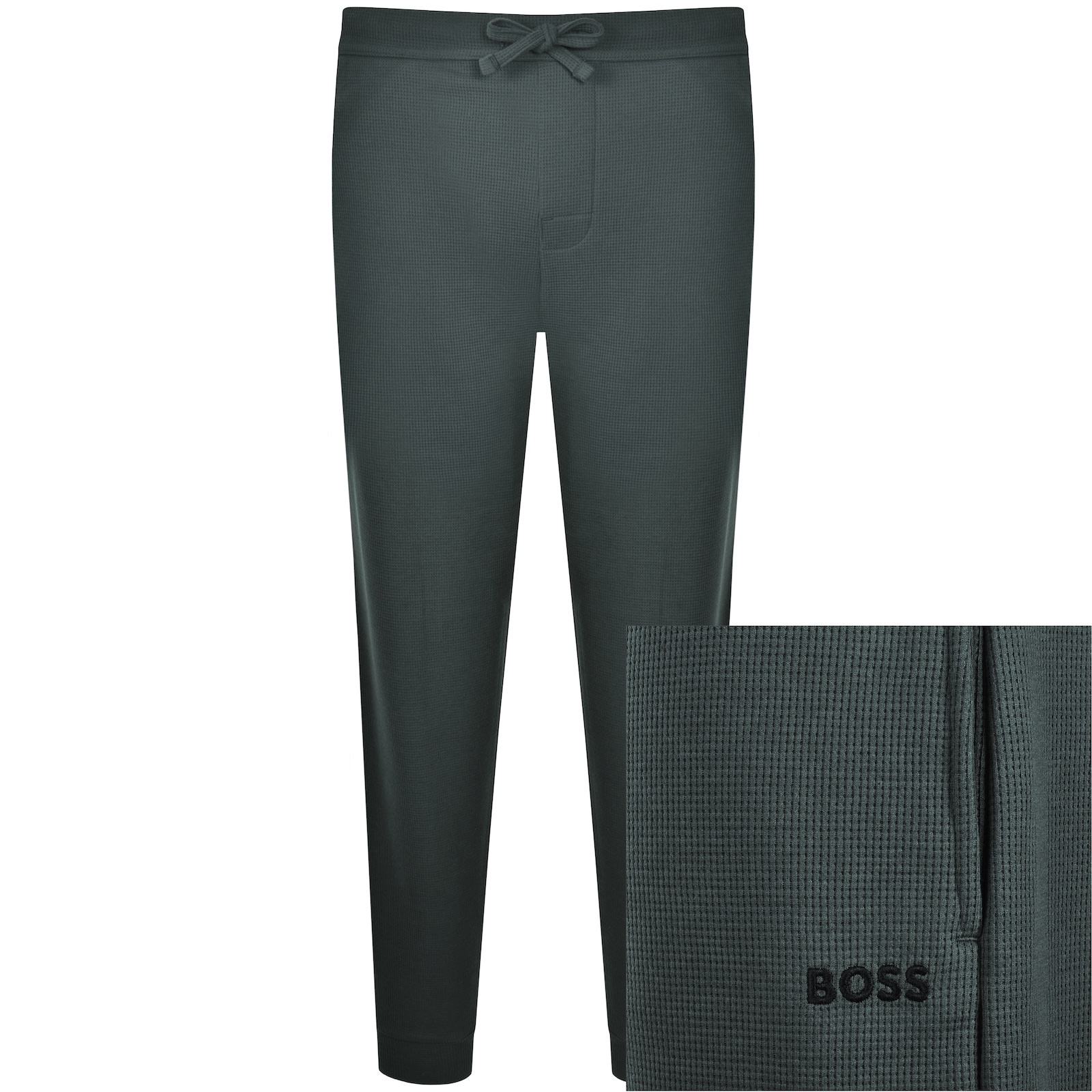 Hugo Boss Boss Waffle Cuff Joggers Grey In Gray