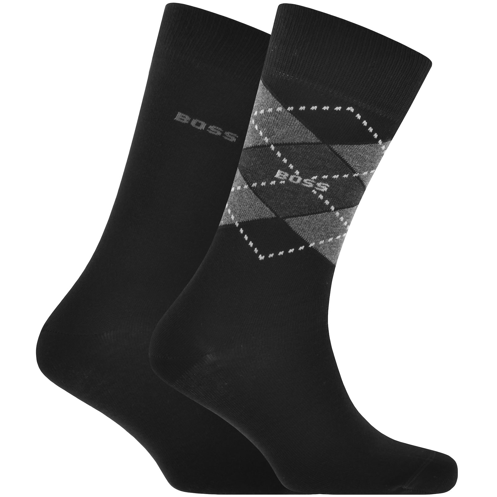 Hugo Boss Boss Assorted 2-pack Argyle Crew Socks In Black