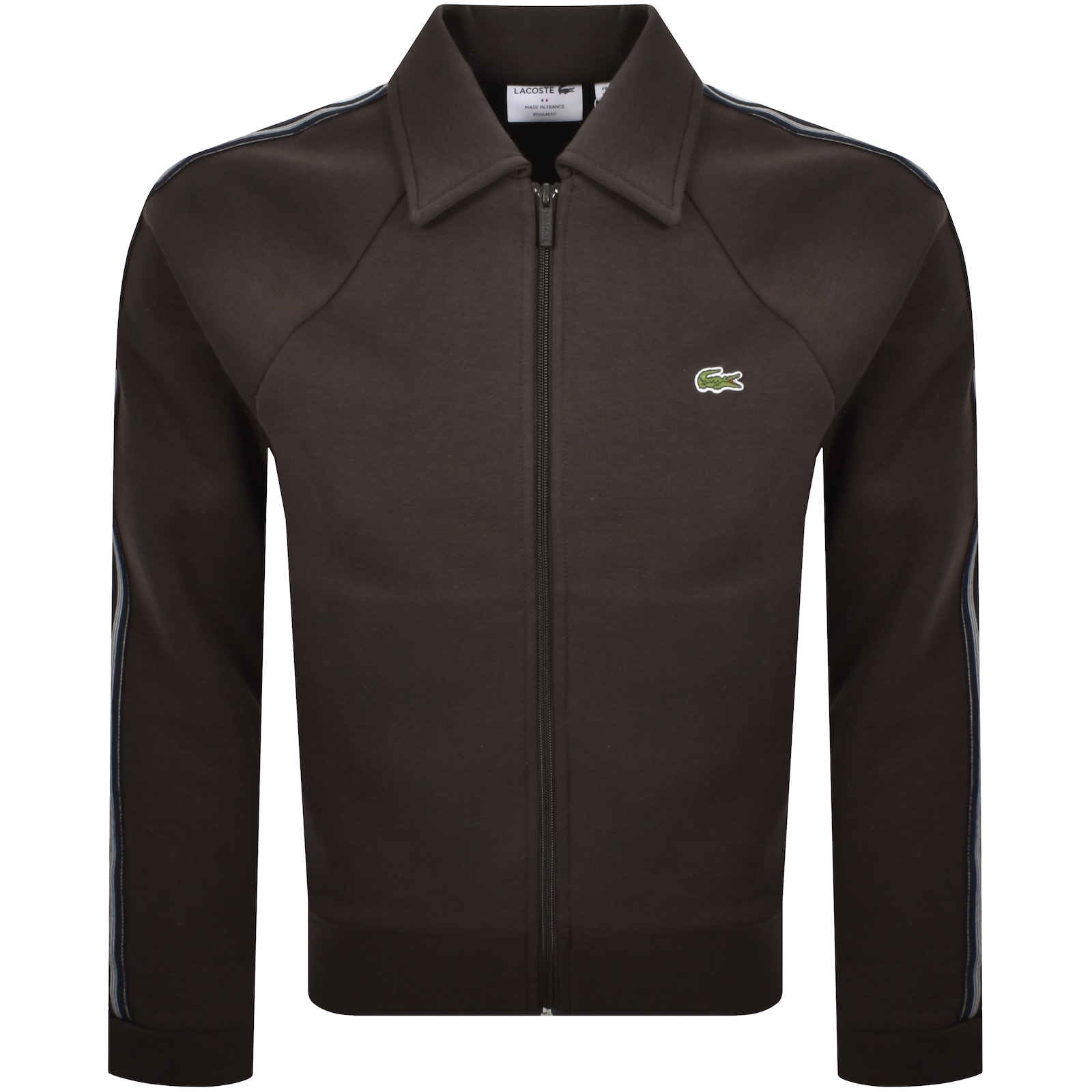 Lacoste Full Zip Collared Tracksuit Top Brown In Brown
