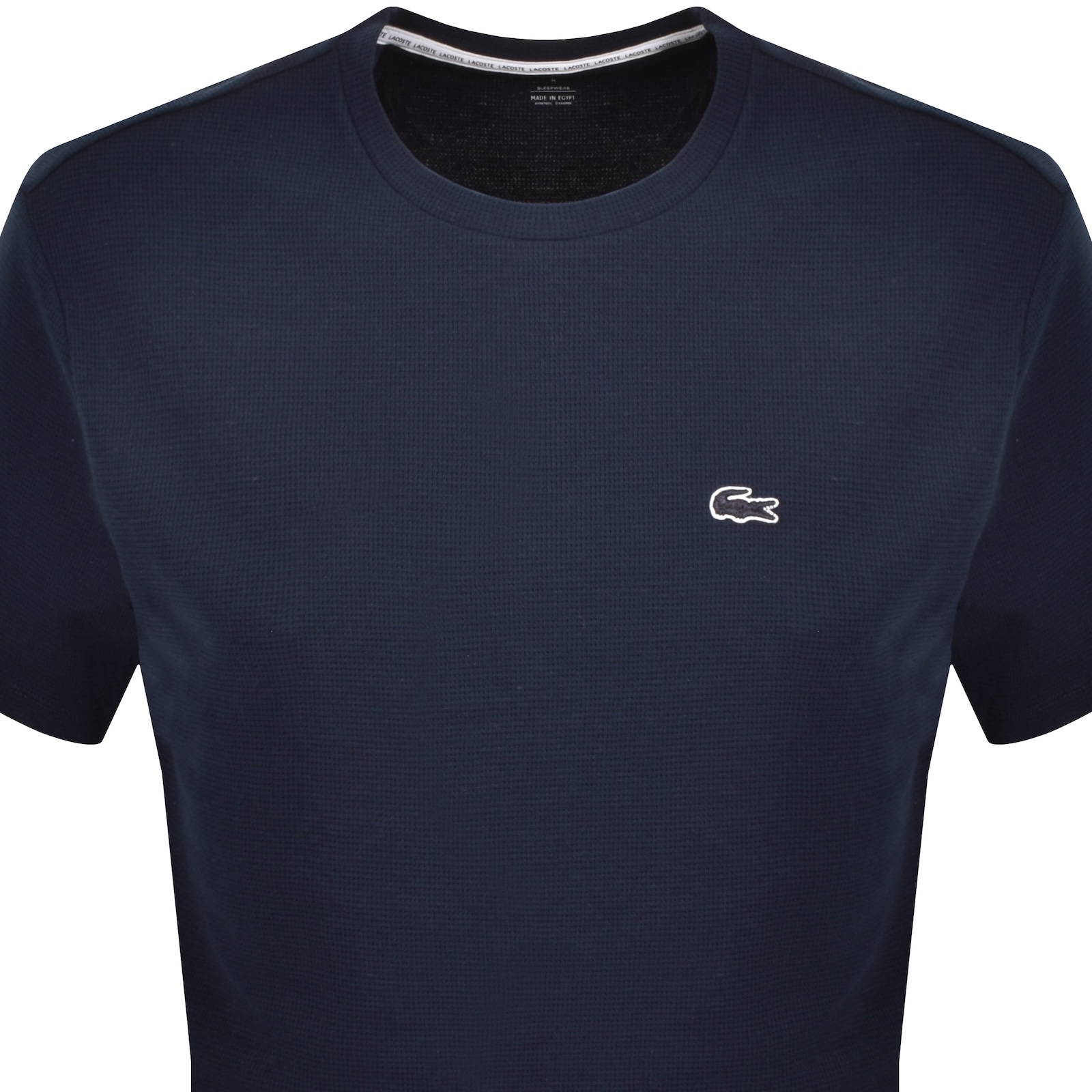 Lacoste Loungewear Waffle T Shirt Navy In Blue