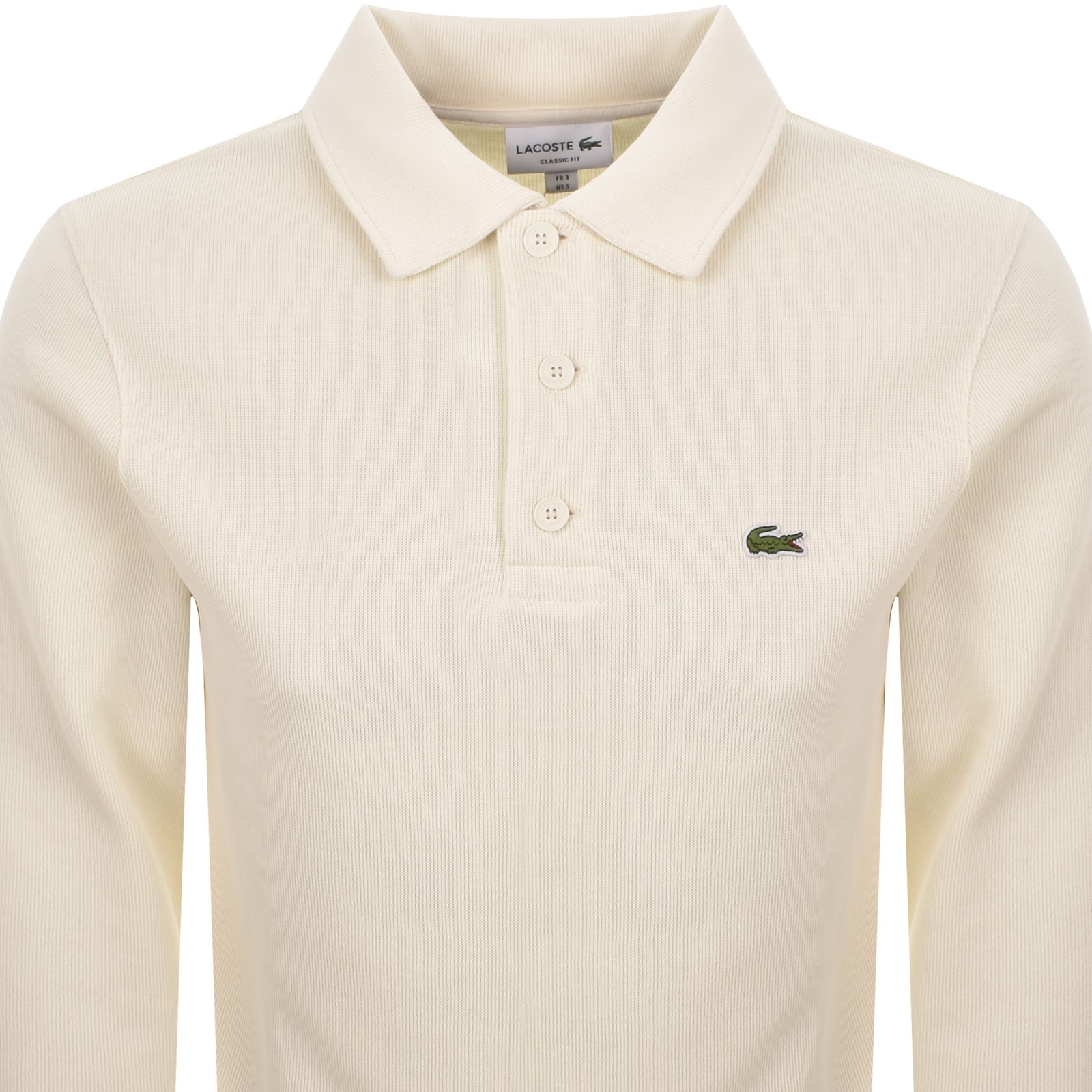 Lacoste Jersey Sweat Polo Cream In White