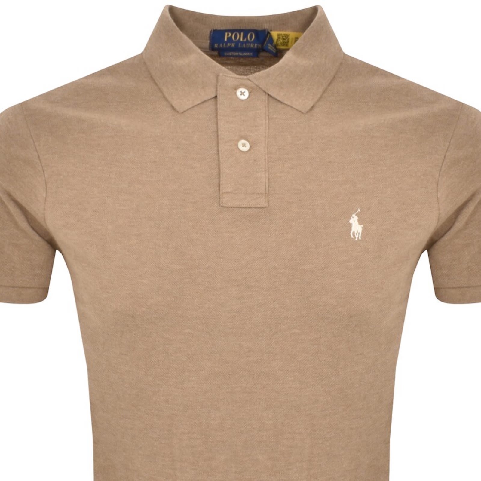 Ralph Lauren Custom Slim Polo T Shirt Brown In Brown