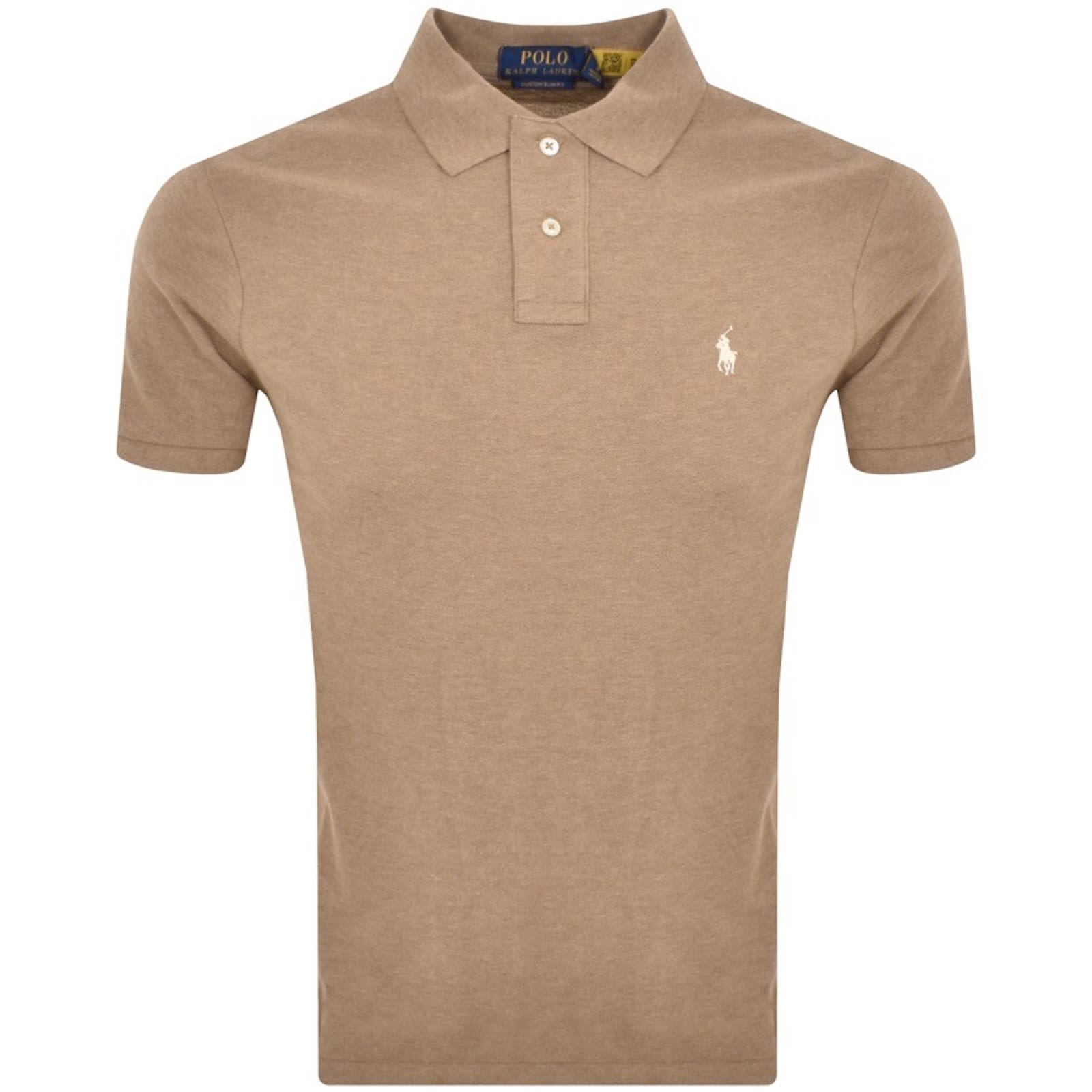 Ralph Lauren Custom Slim Polo T Shirt Brown In Brown