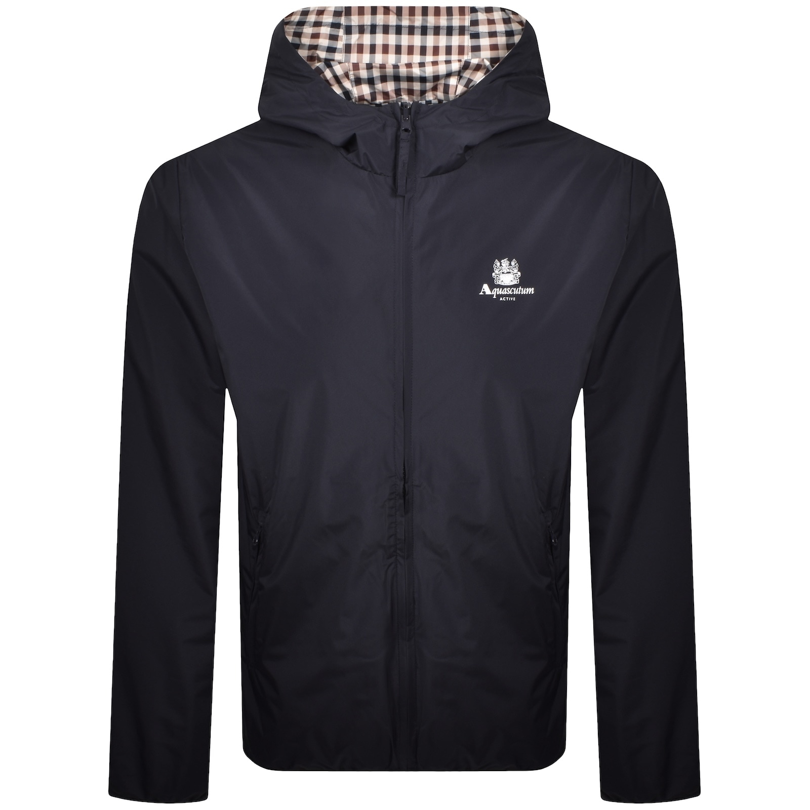 Aquascutum Hooded Sailor Reversible Jacket Navy In Blue