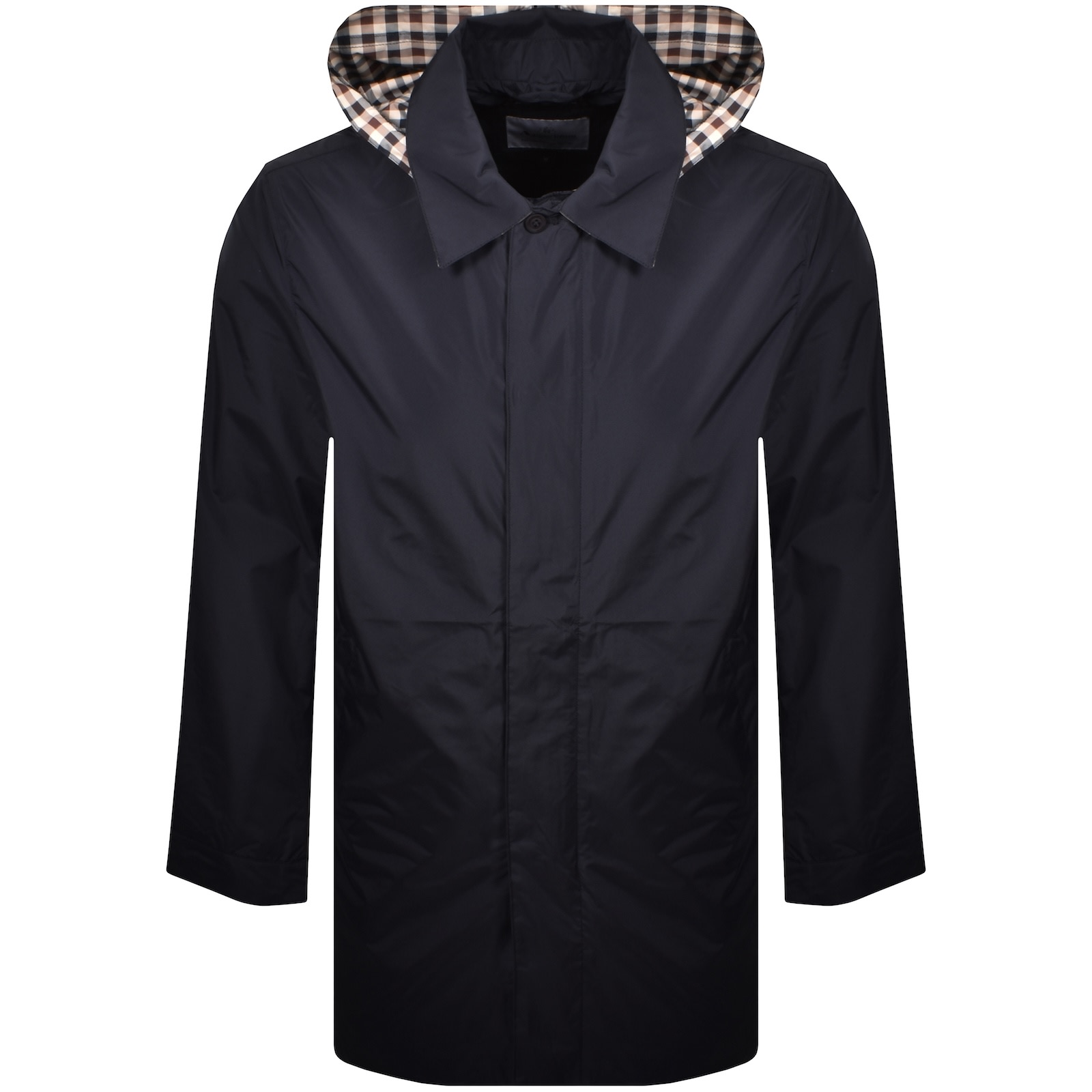 Aquascutum Packable Trench Coat Navy In Black