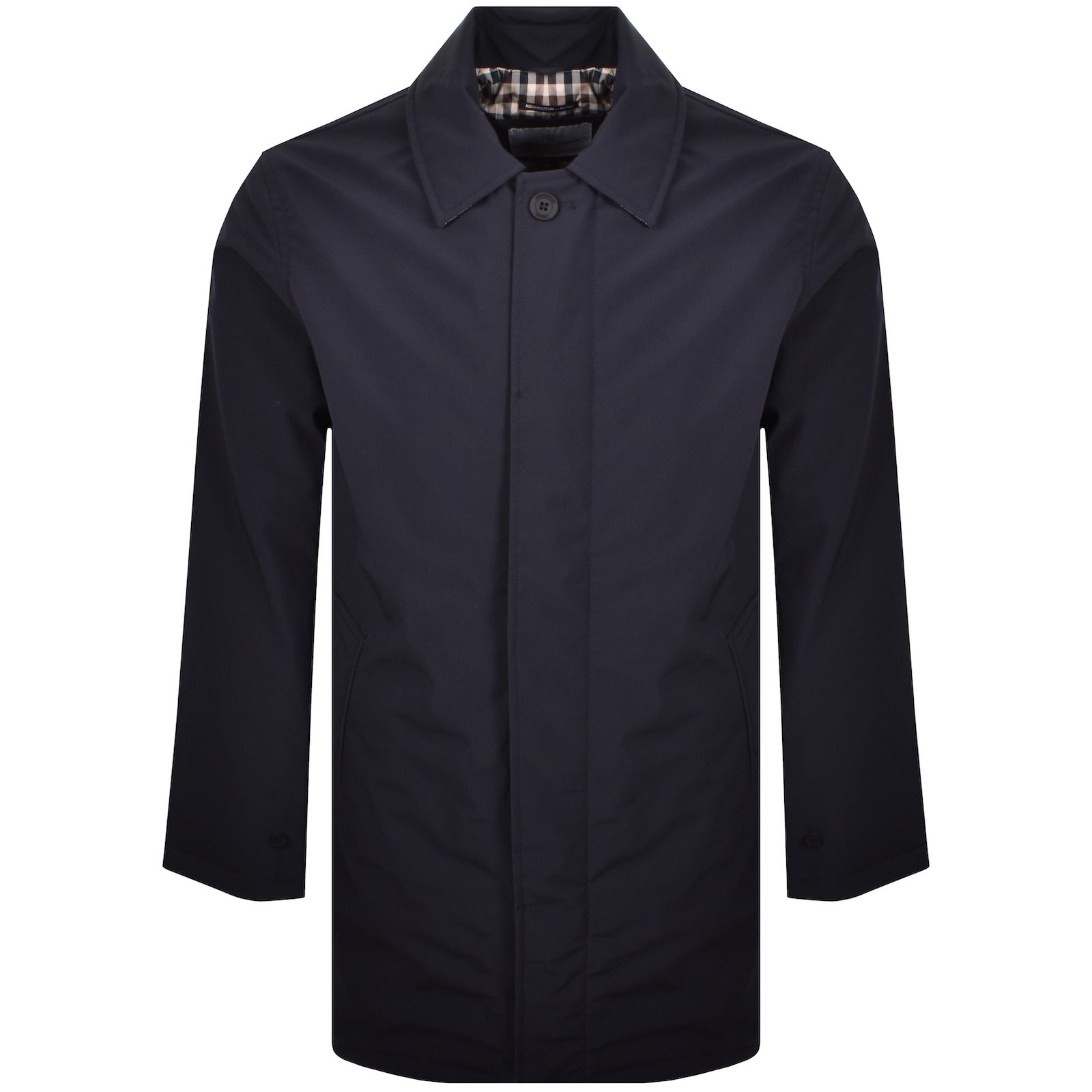 Aquascutum Soft Shell Trench Coat Navy In Blue