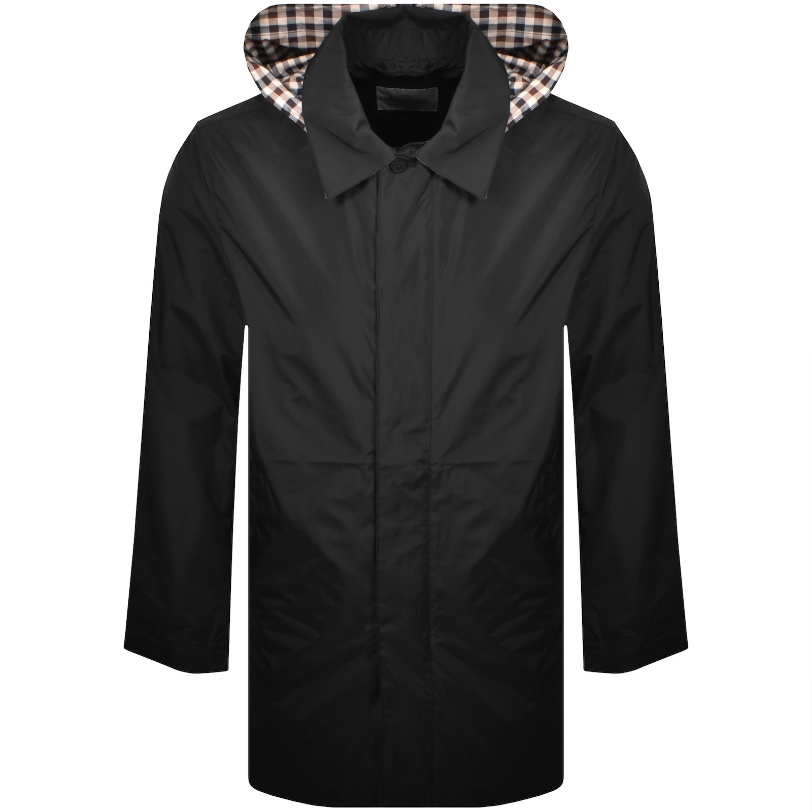 Aquascutum Packable Trench Coat Black In Black