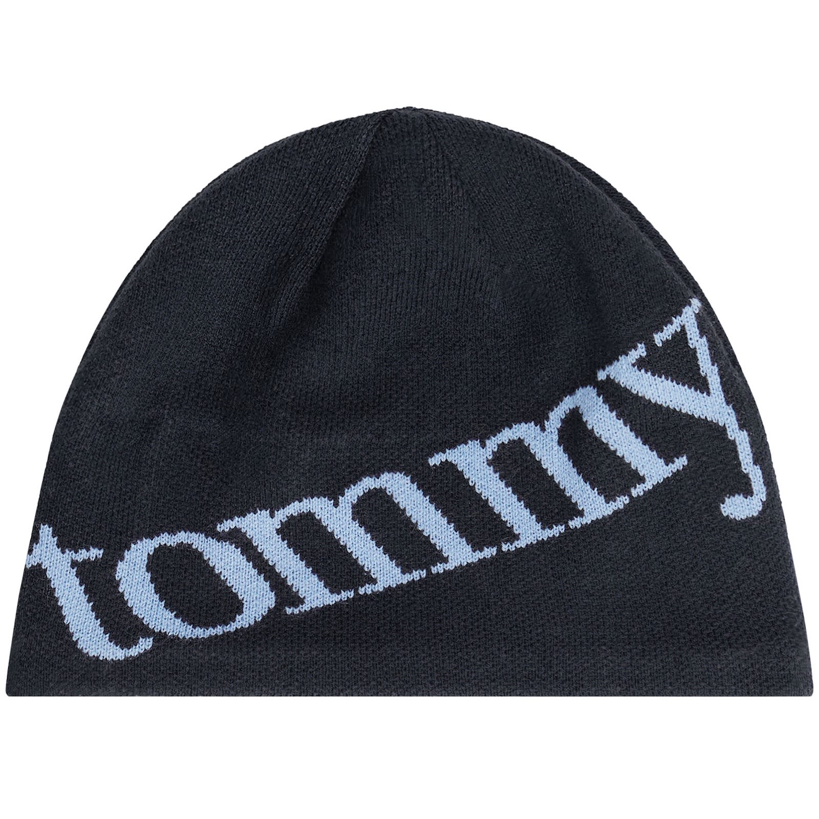 Tommy Jeans Script Skull Beanie Hat Navy In Blue