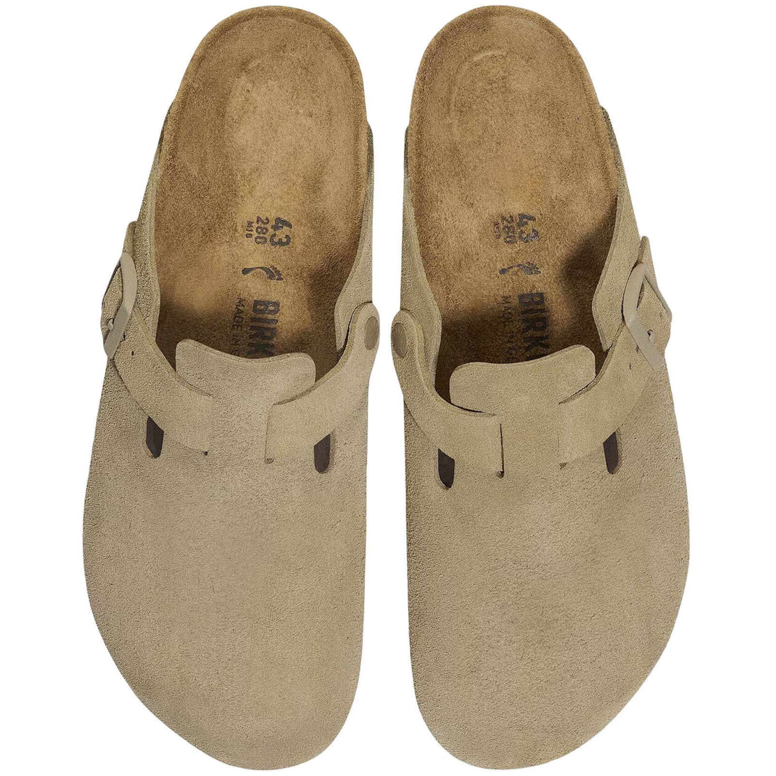 Birkenstock Boston Bs Mules Khaki In Brown