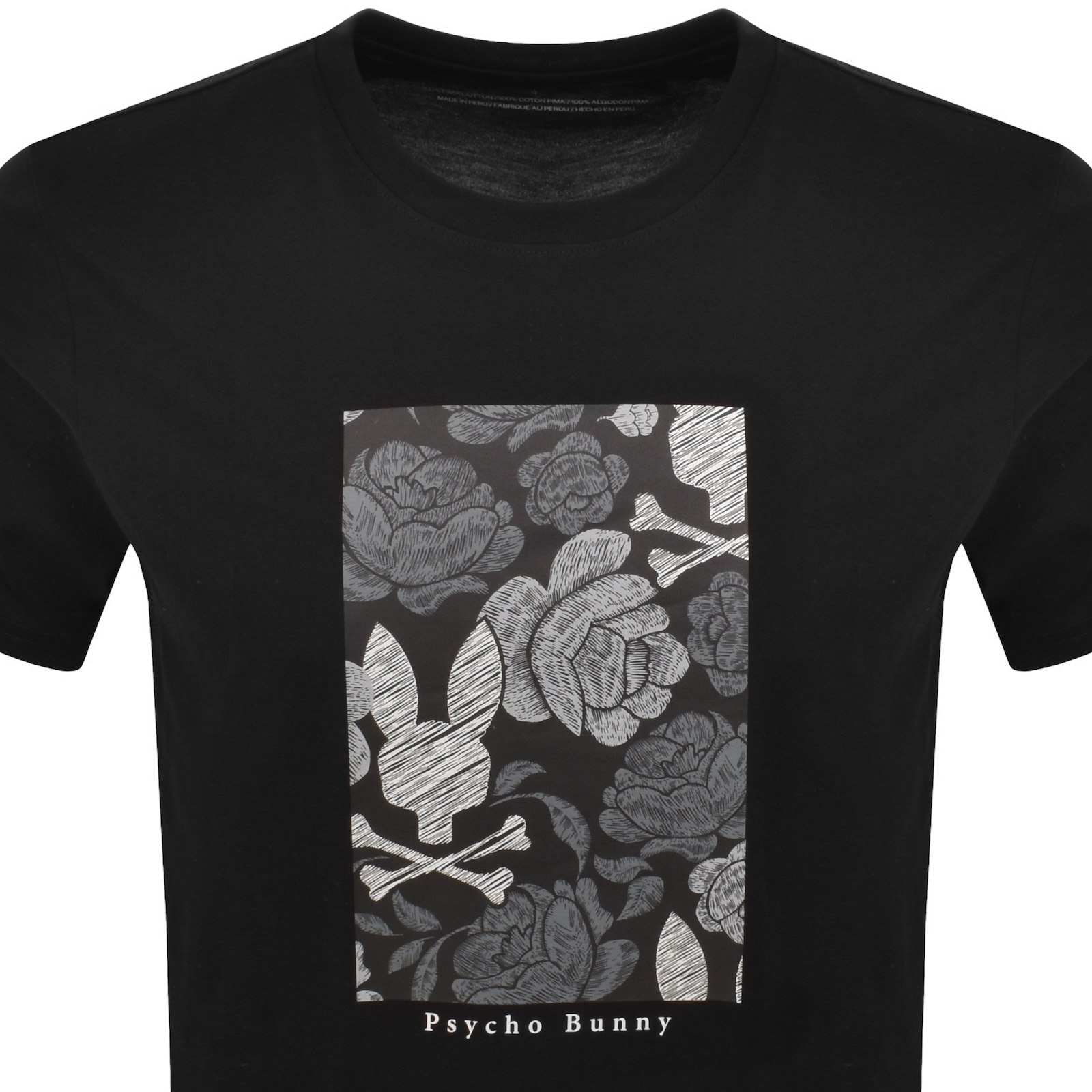 Psycho Bunny Rowen Graphic T Shirt Black In Black
