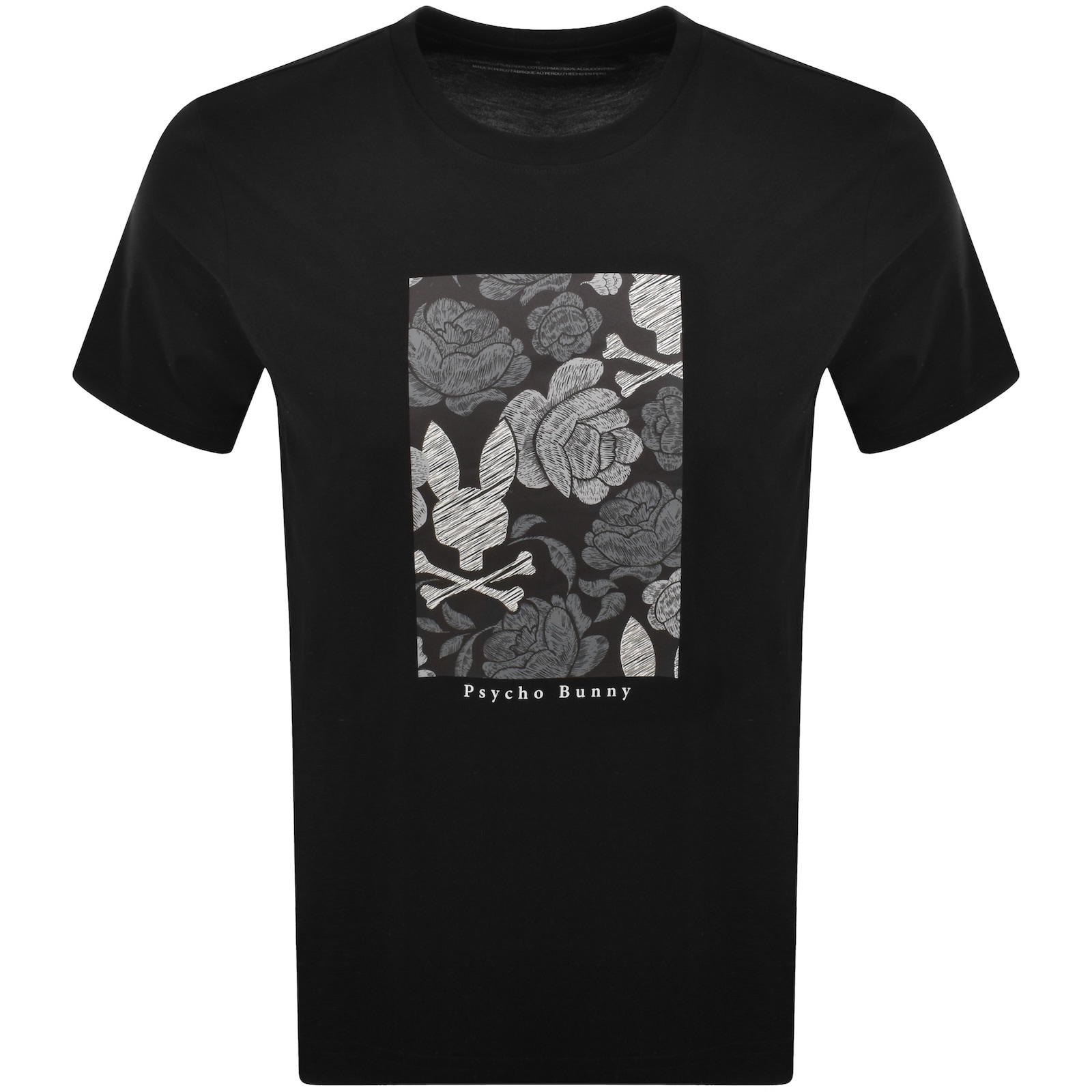 Psycho Bunny Rowen Graphic T Shirt Black In Black