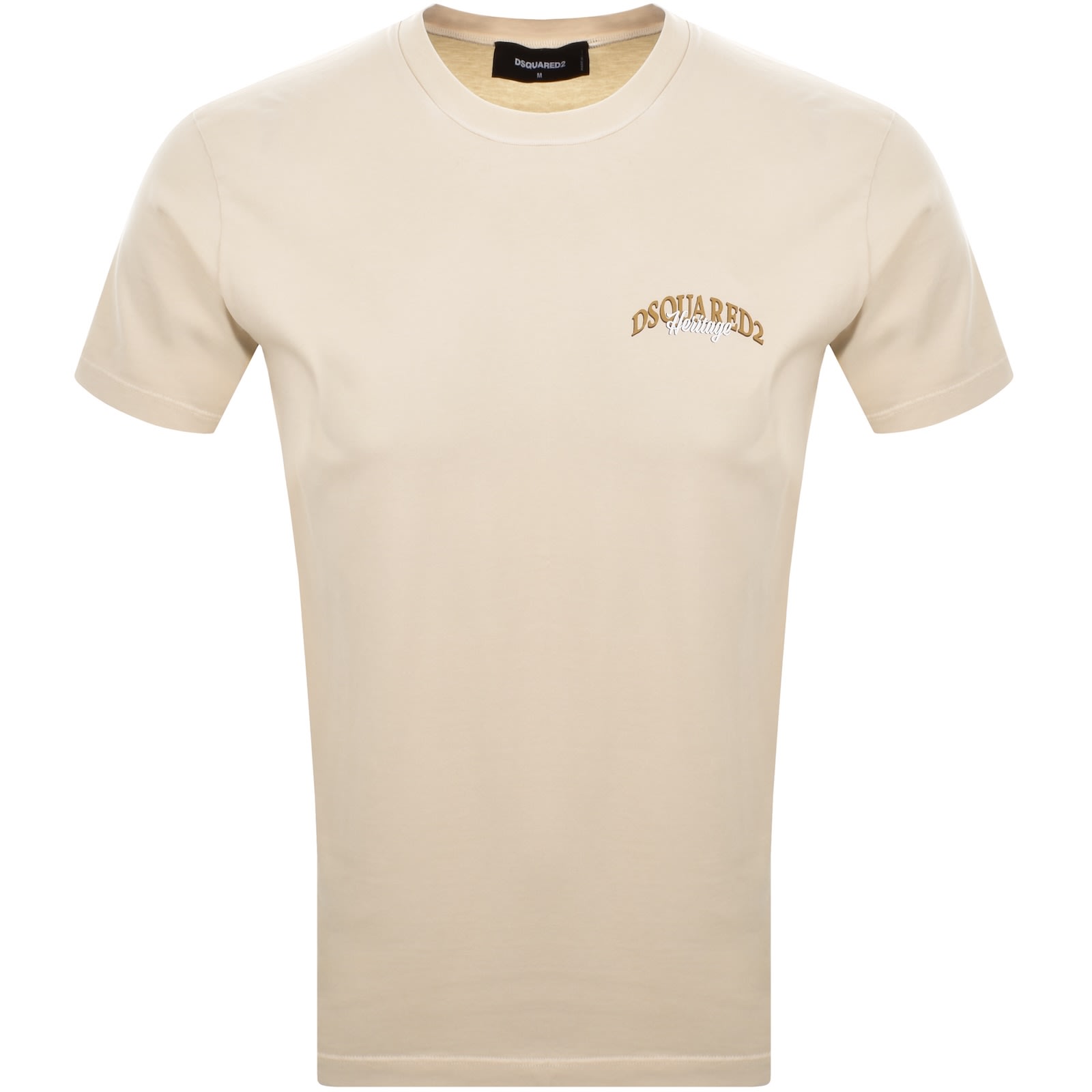 Dsquared2 Mens Light Beige Logo Graphic-print Cool-fit Cotton T-shirt In Neutral