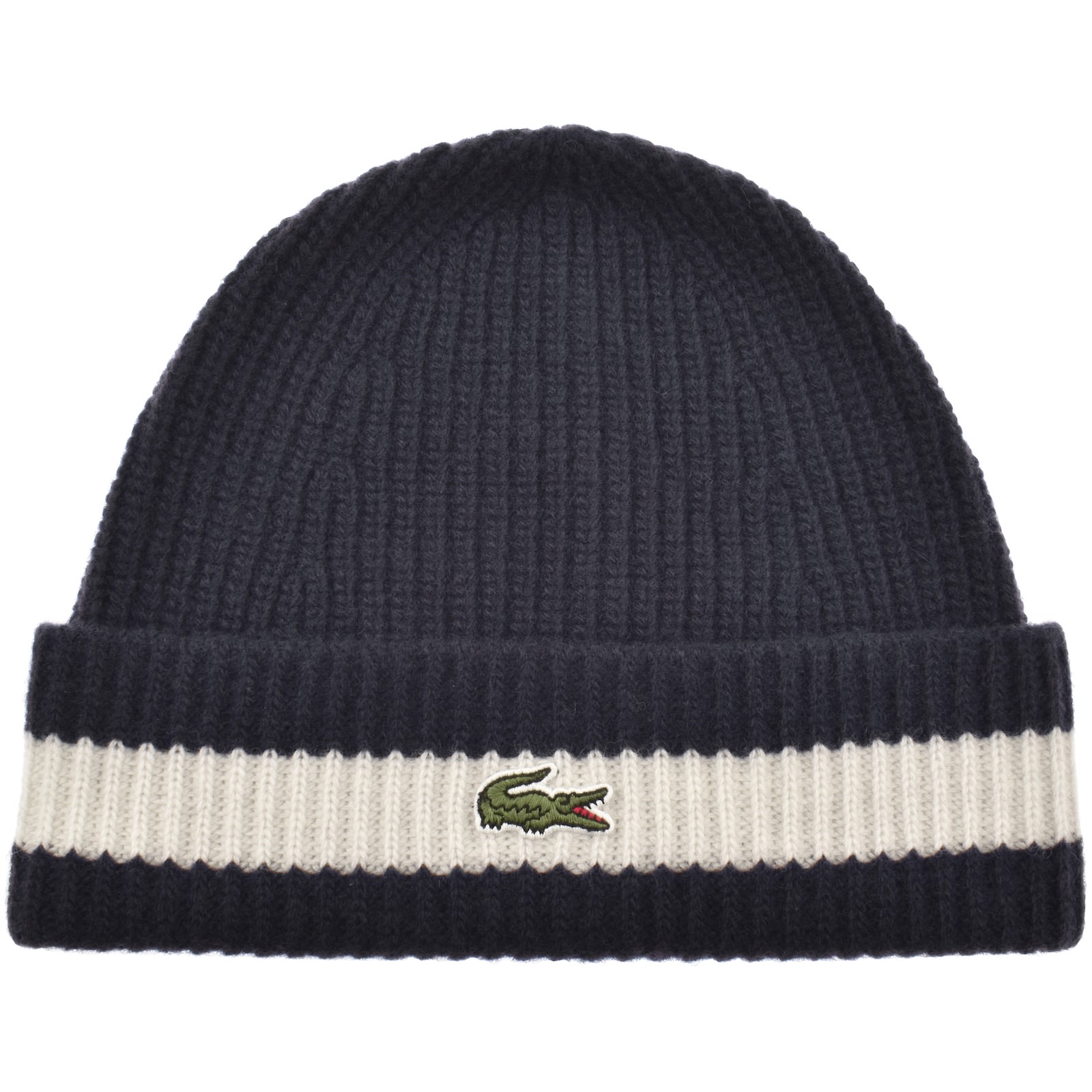 Lacoste Knitted Beanie Navy In Blue