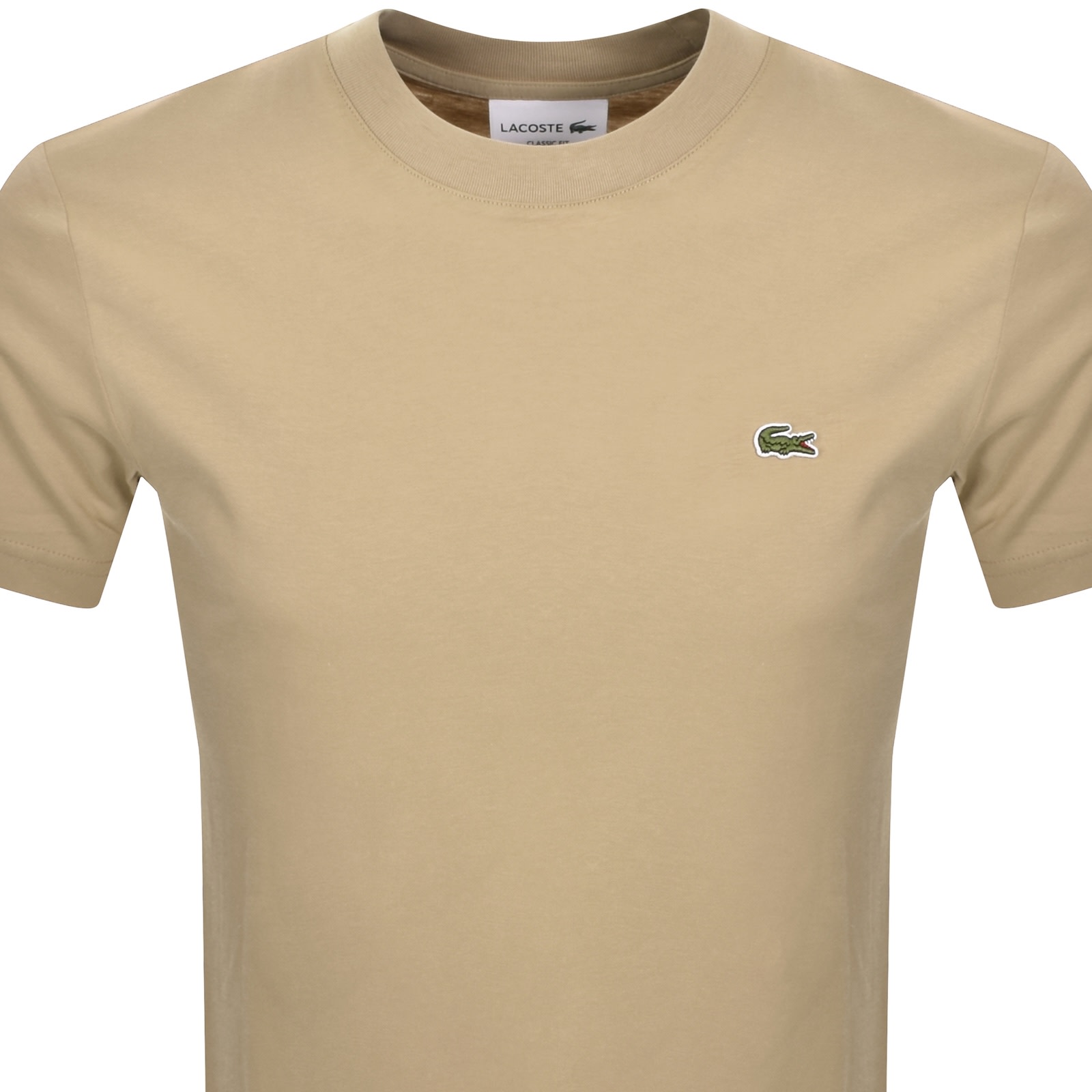 Lacoste Core Logo T Shirt Khaki In Neutral