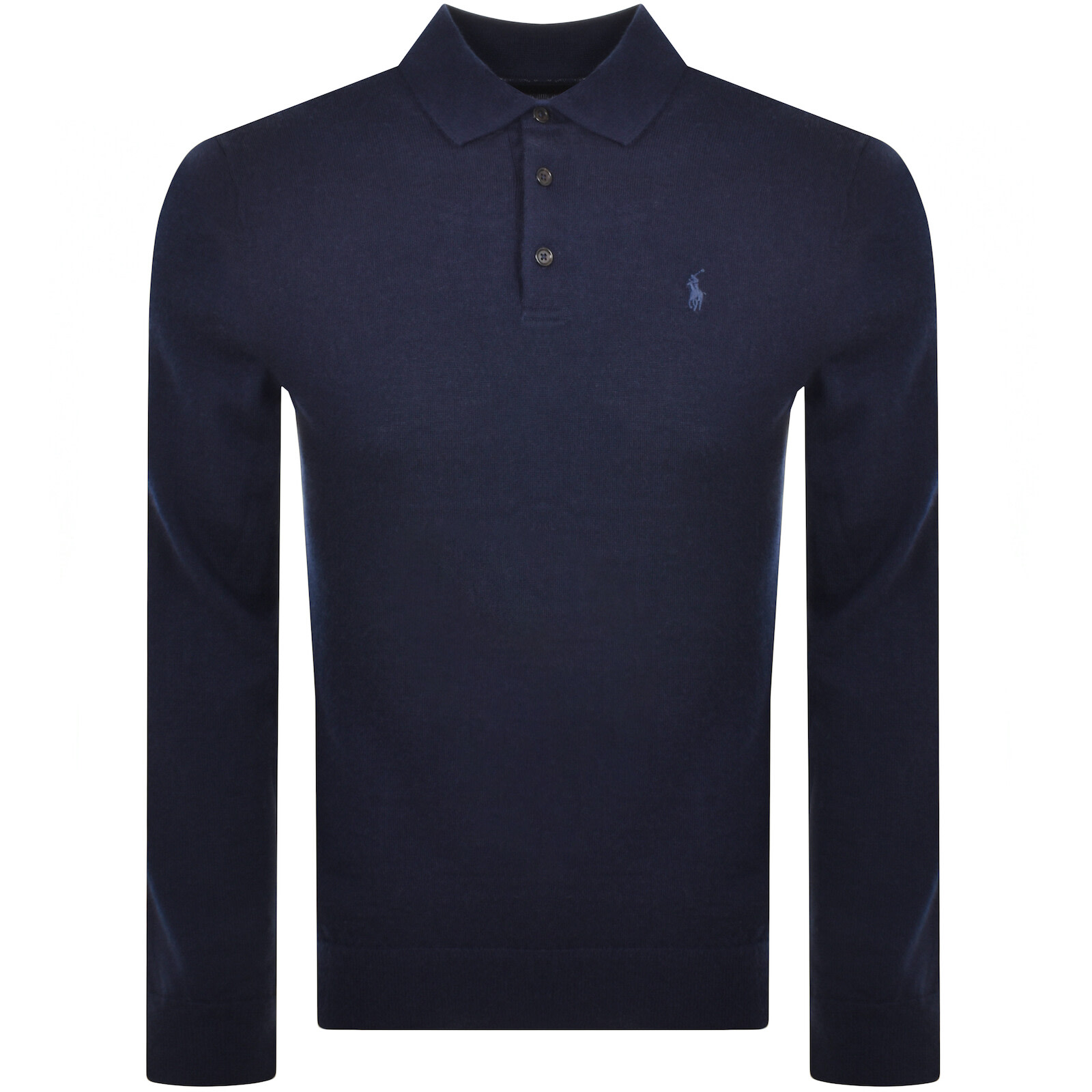 Ralph Lauren Polo Knitted Wool Jumper Navy In Blue