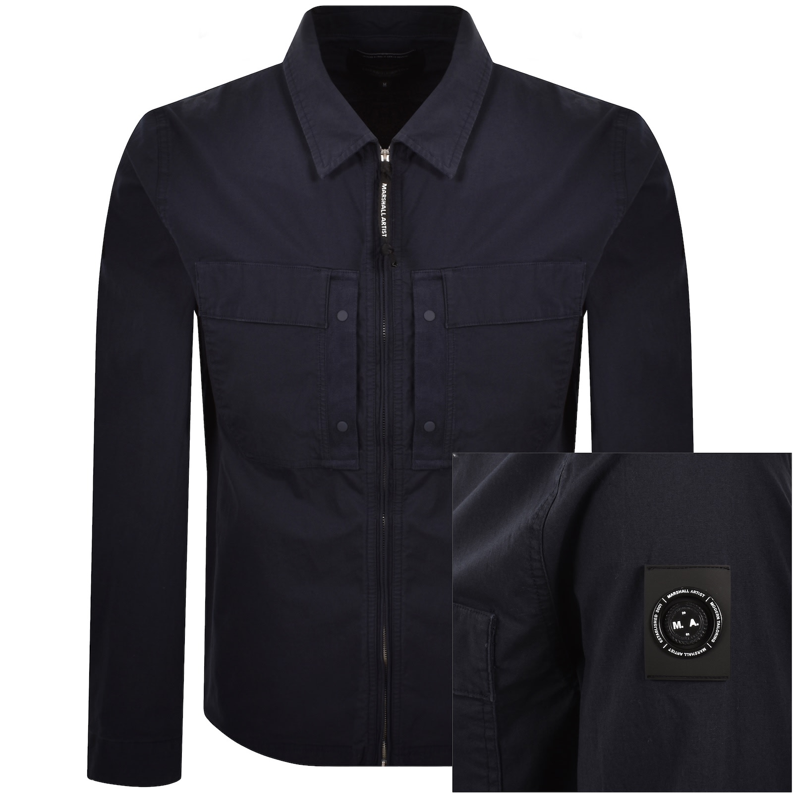 Marshall Artist Stratton Overshirt Navy In Black