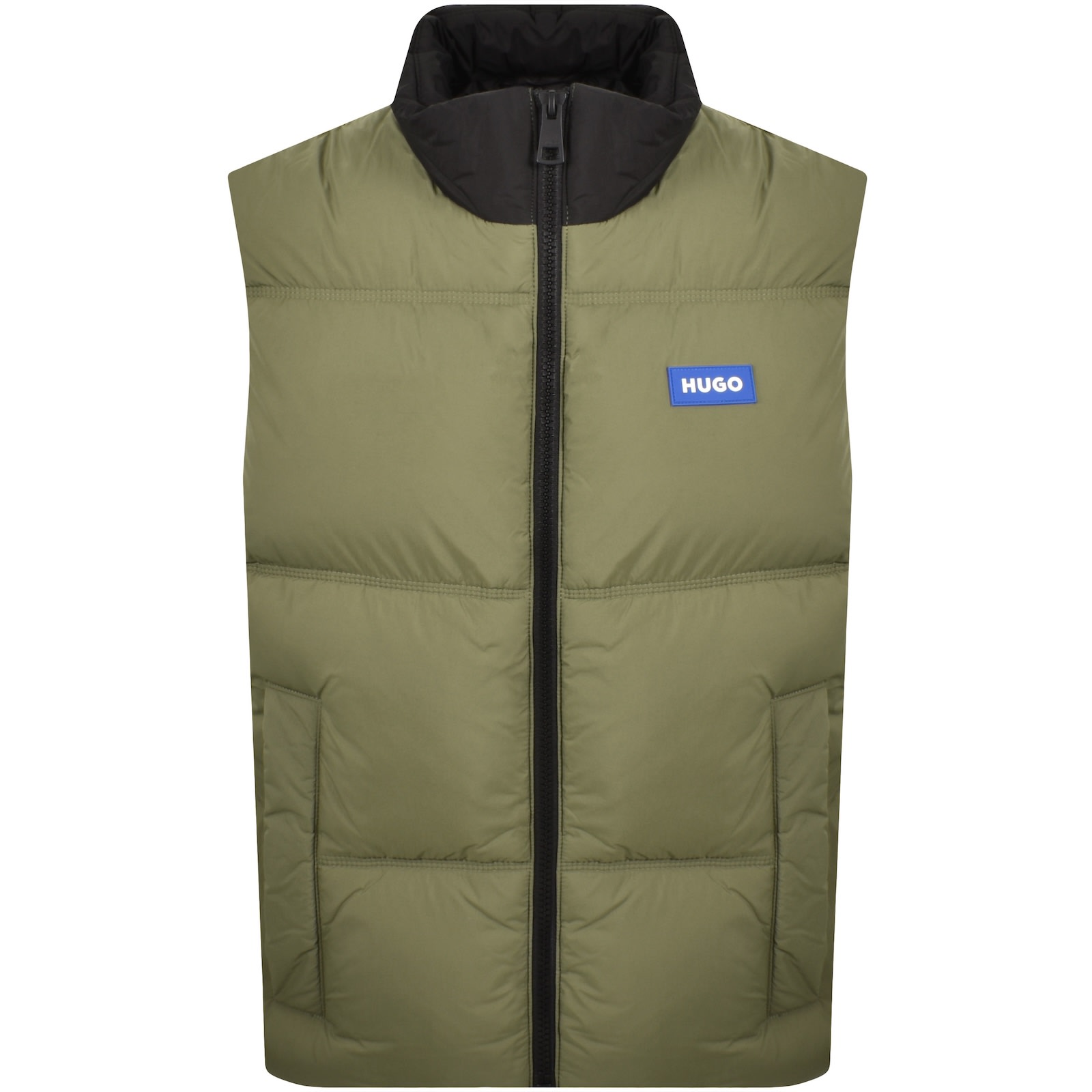 Hugo Blue Bodolino Gilet Open Green In Green