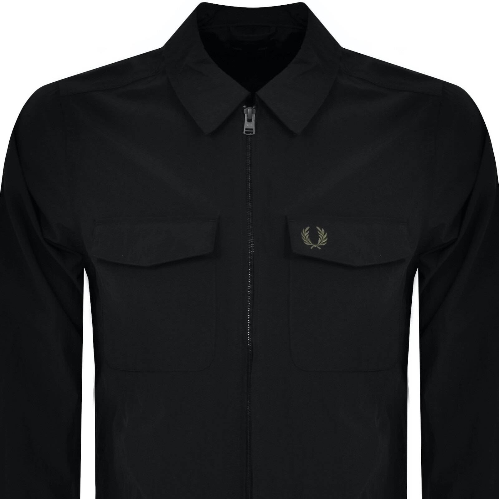 Fred Perry Zip Pocket Overshirt Black In Black
