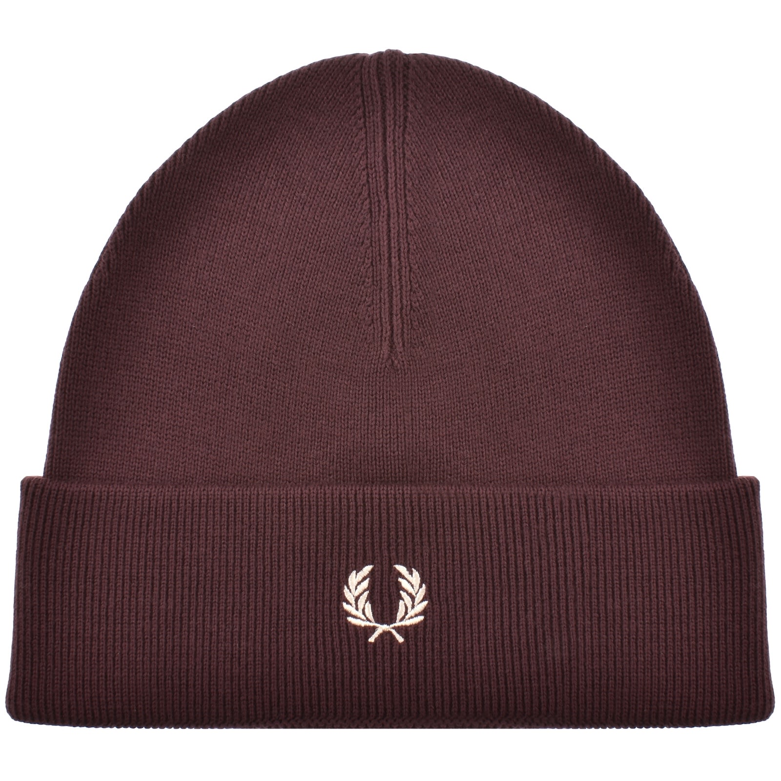 Fred Perry Wool-cotton Classic Beanie In Brown