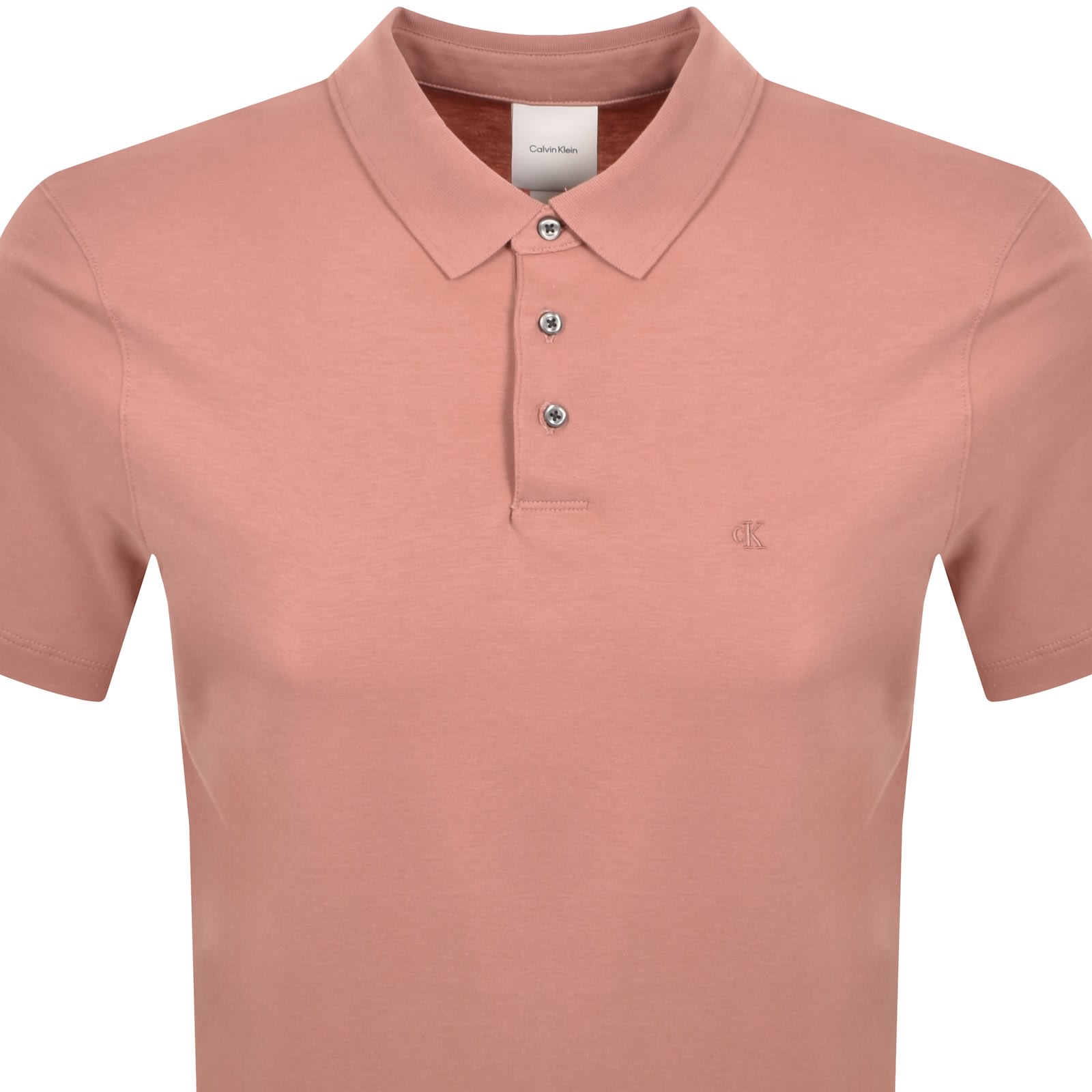 Calvin Klein Chest Emblem Polo Sunset Rose In Pink