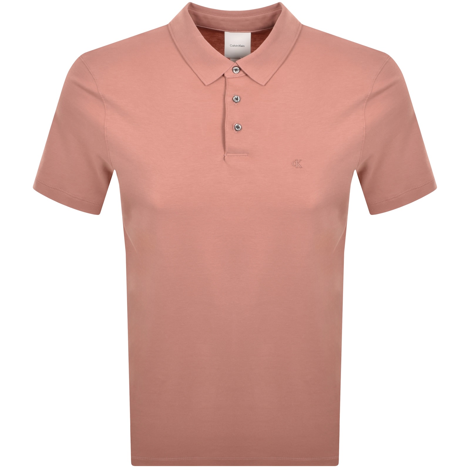 Calvin Klein Chest Emblem Polo Sunset Rose In Pink