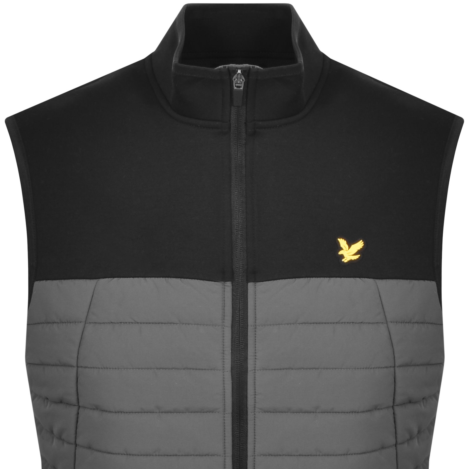 Lyle & Scott Lyle And Scott Fleece Hybrid Gilet Black In Black