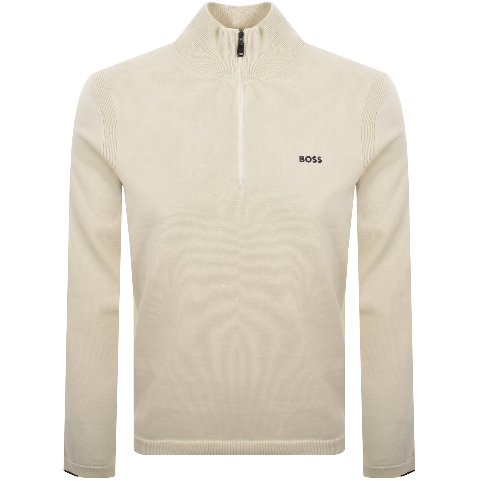 Boss Athleisure Boss Ever X Quarter Zip Jumper Open White In White