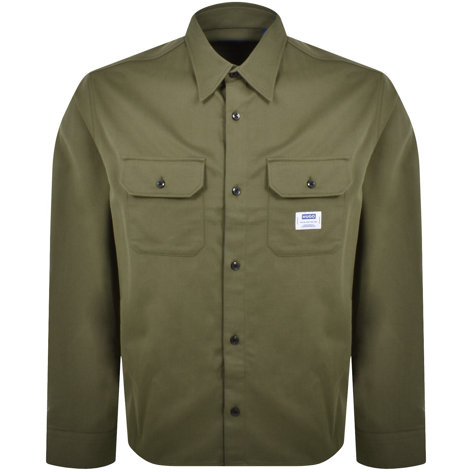 Hugo Blue Ekynone Long Sleeve Shirt Green In Green