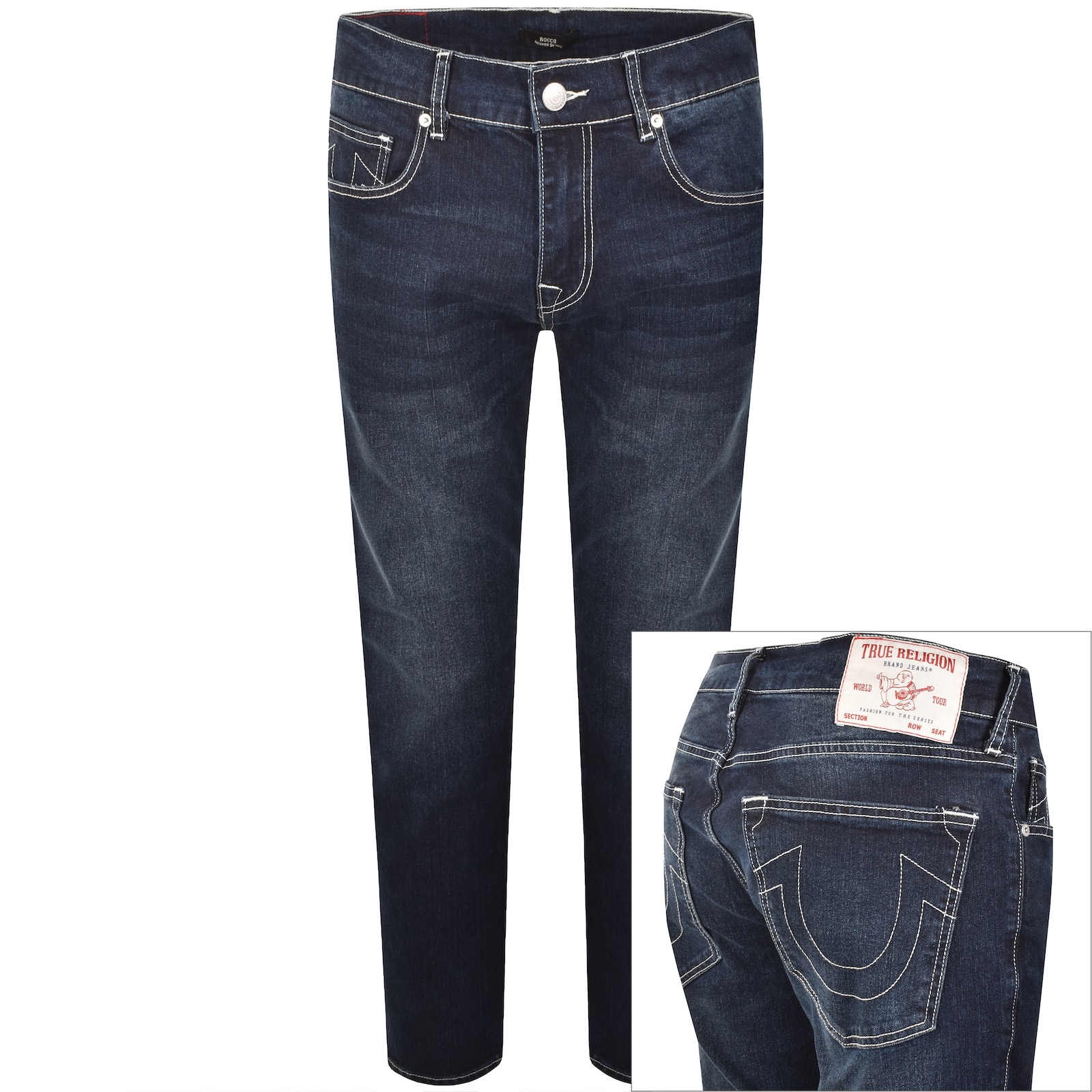 True Religion Rocco Dark Wash Skinny Jeans Blue In Blue