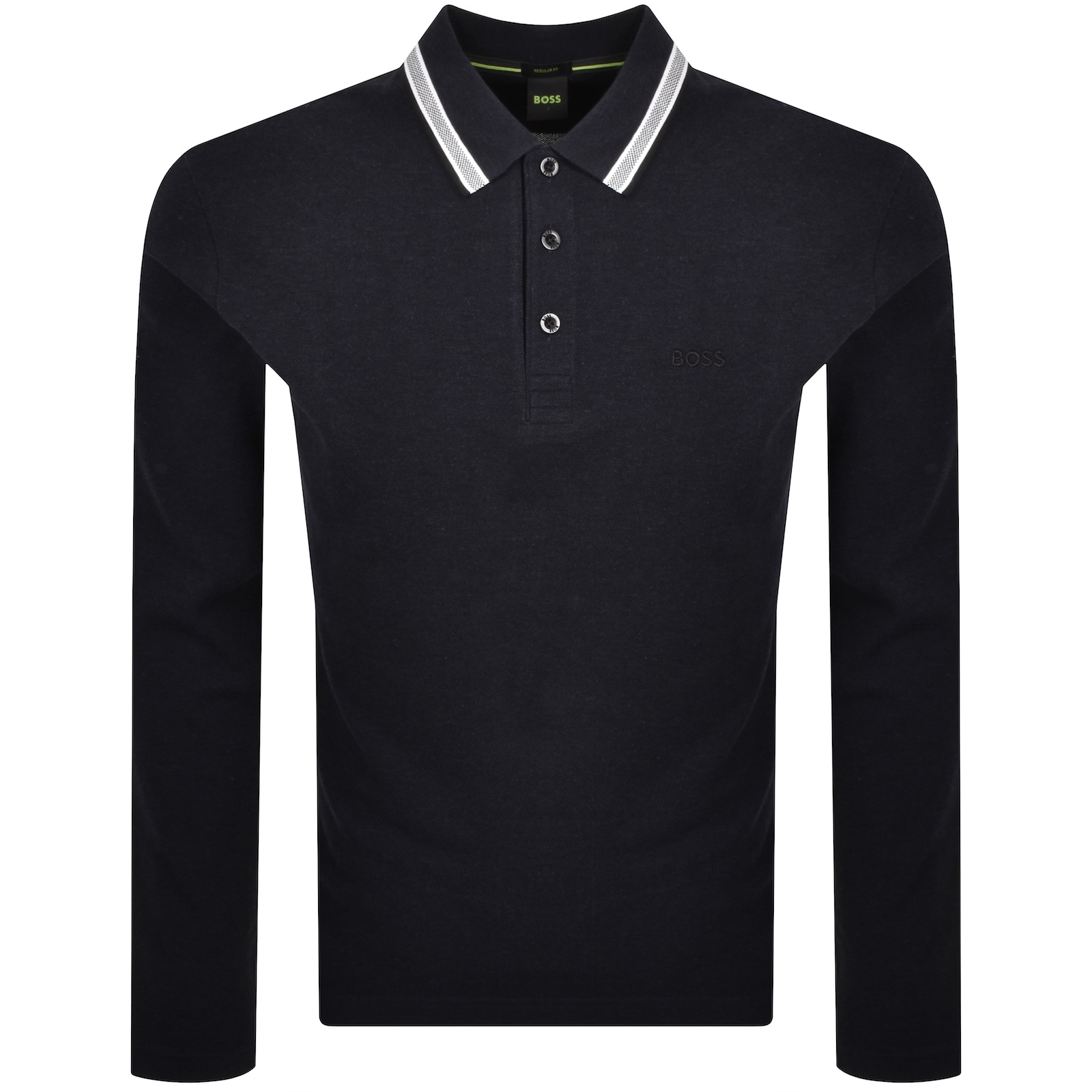 Boss Athleisure Boss Plisy Long Sleeve Polo Navy In Blue